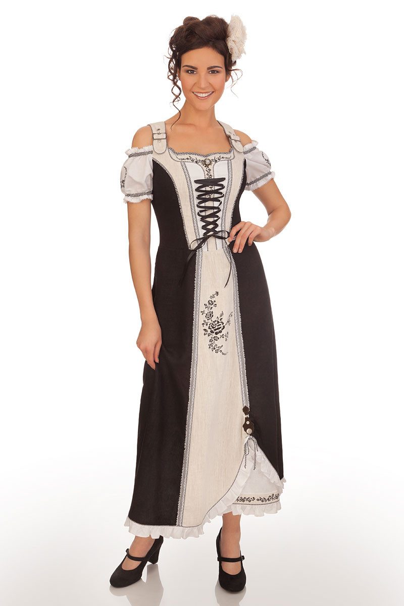 Spieth & Wensky Dirndl Landhauskleid - ASMARA - schwarz, natur – Bild 2 von 5
