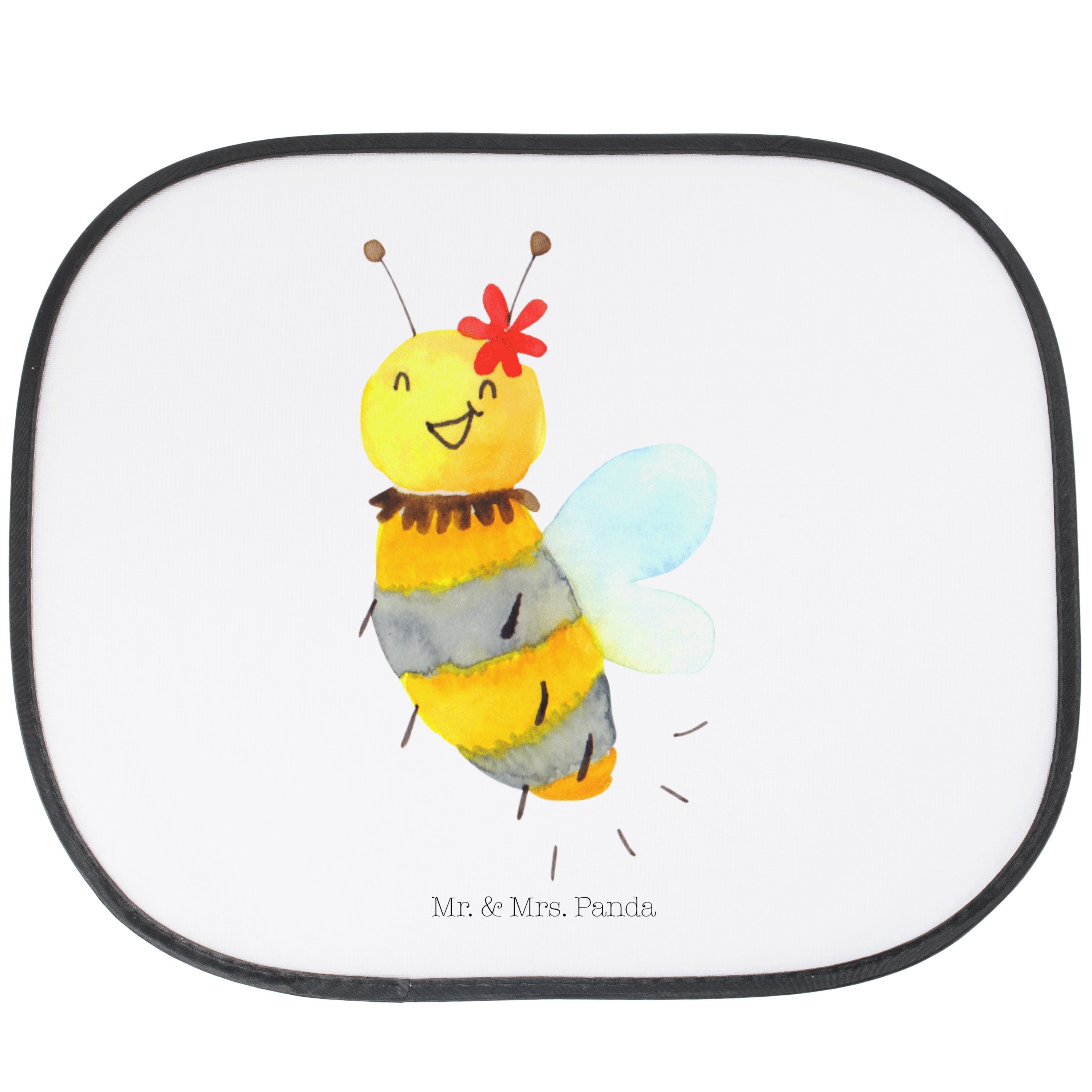 Sonnenschutz Biene Blume - Weiß - Geschenk, Sonne Auto, Auto Sonnenschutz, Sonnenb, Mr. & Mrs. Panda, Seidenmatt