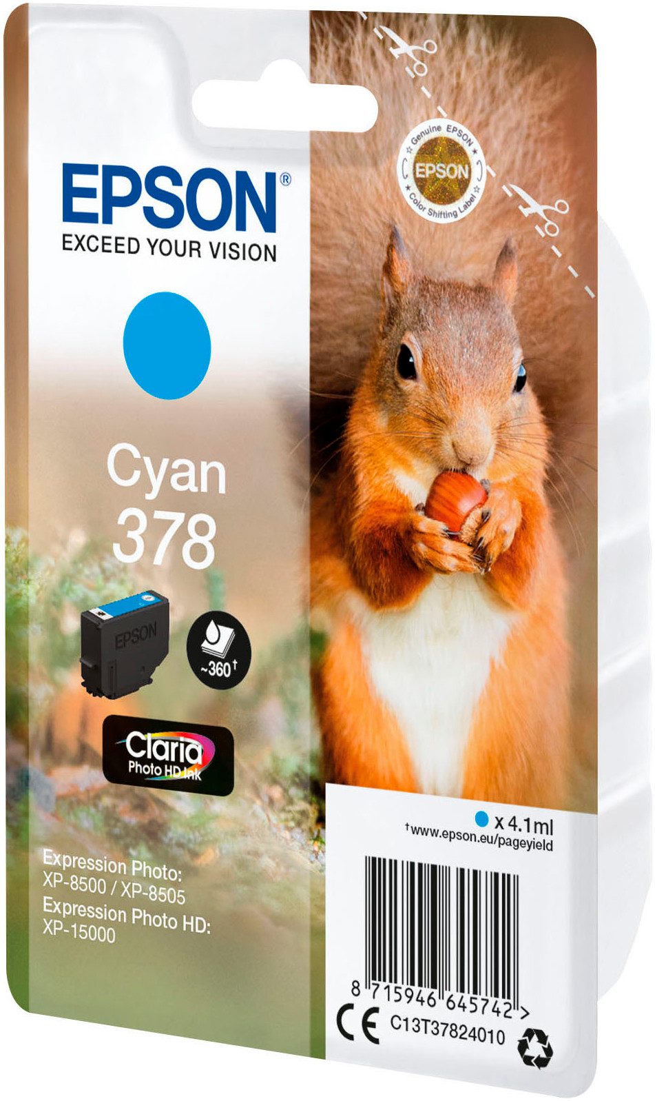 Epson original 378, Claria Photo HD (Eichhörnchen) Tintenpatrone