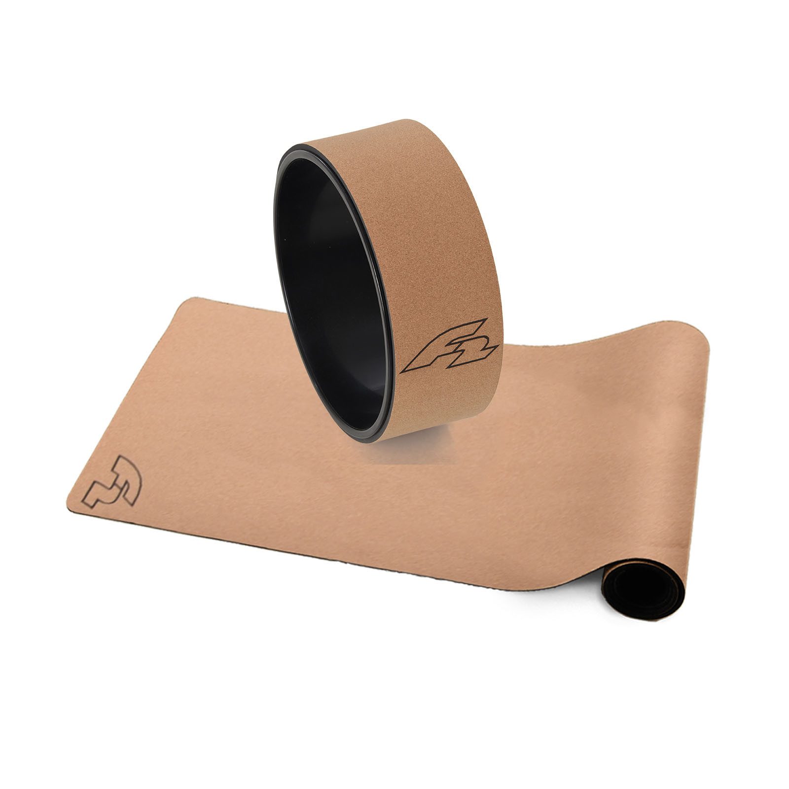 F2 Balanceboard F2 Set Yoga Rad 32x13cm mit Yoga Matte 183x61cm Dharma Rad Yoga Wheel