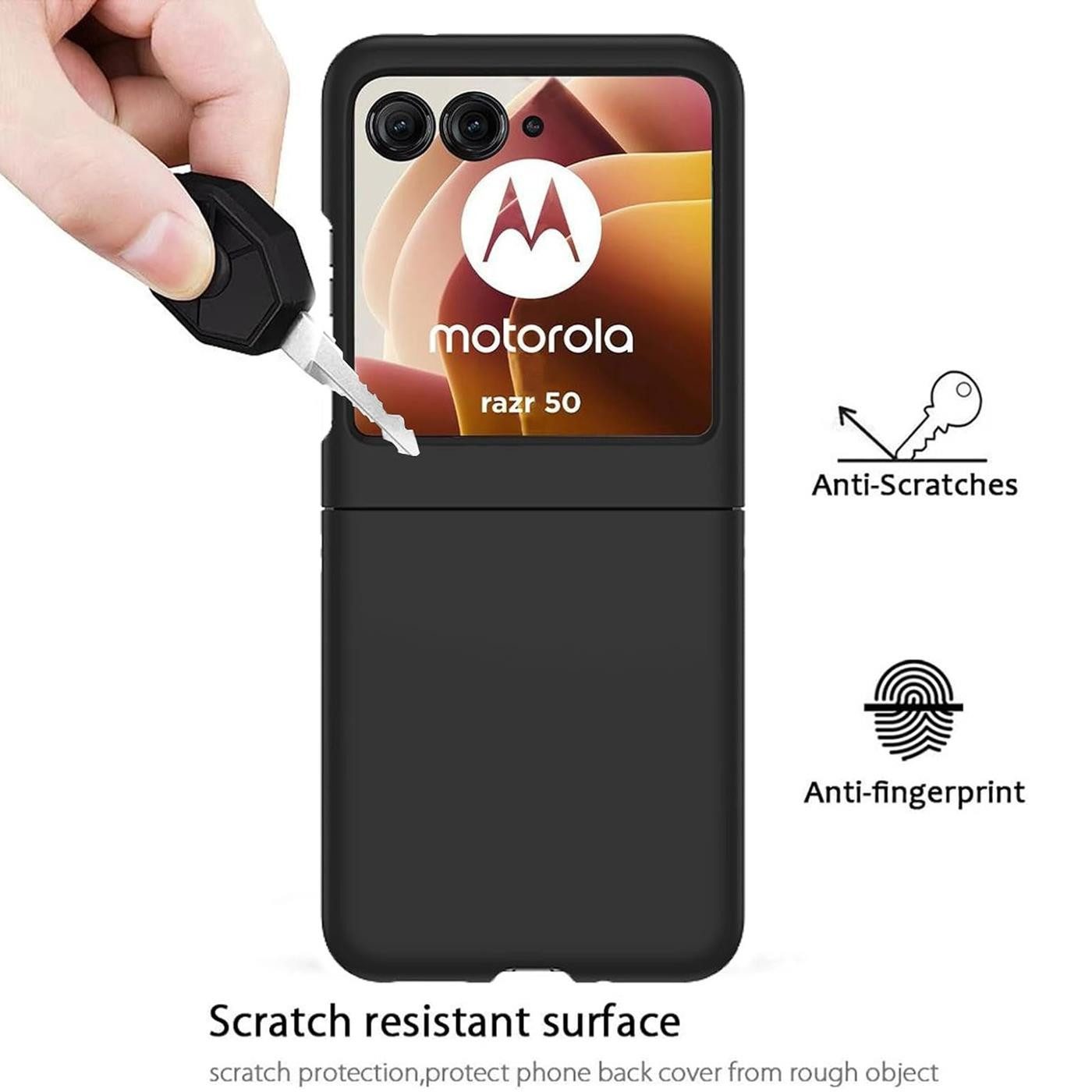 CoolGadget Handyhülle Black Series Handy Hülle für Motorola Razr 50 6,9 Zoll, Edle Silikon Schlicht Robust Schutzhülle für Motorola Razr 50 Hülle