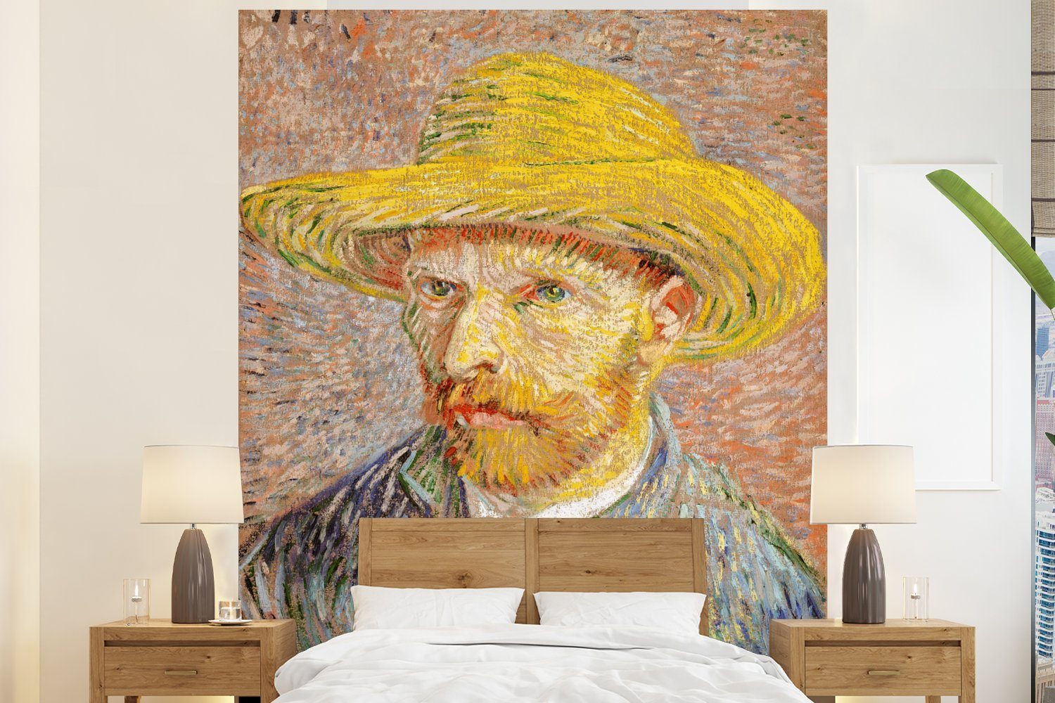 MuchoWow Fototapete Selbstporträt - Vincent van Gogh, Matt, bedruckt, (3 St), Vliestapete für Wohnzimmer Schlafzimmer Küche, Fototapete