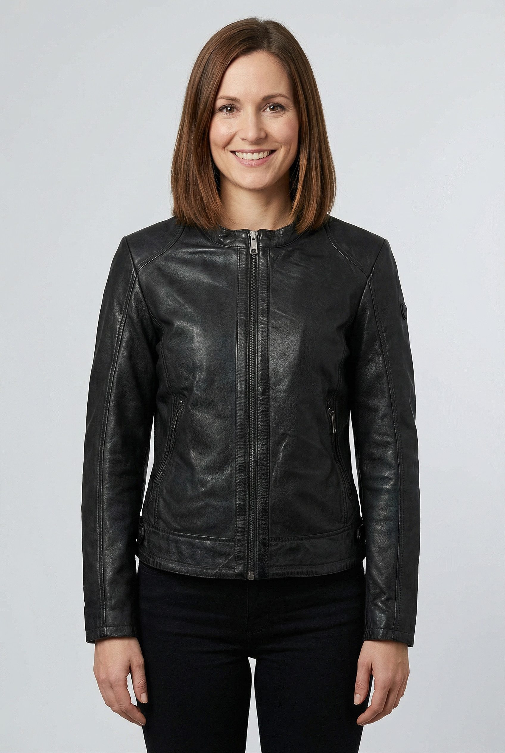 Mauritius Lederjacke MWYouvie mit Stehkragen günstig online kaufen