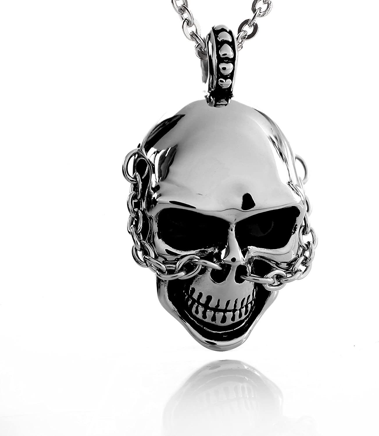 Karisma Kette mit Anhänger Edelstahl Anhänger Totenkopf Hochglänzend Mit Ed günstig online kaufen