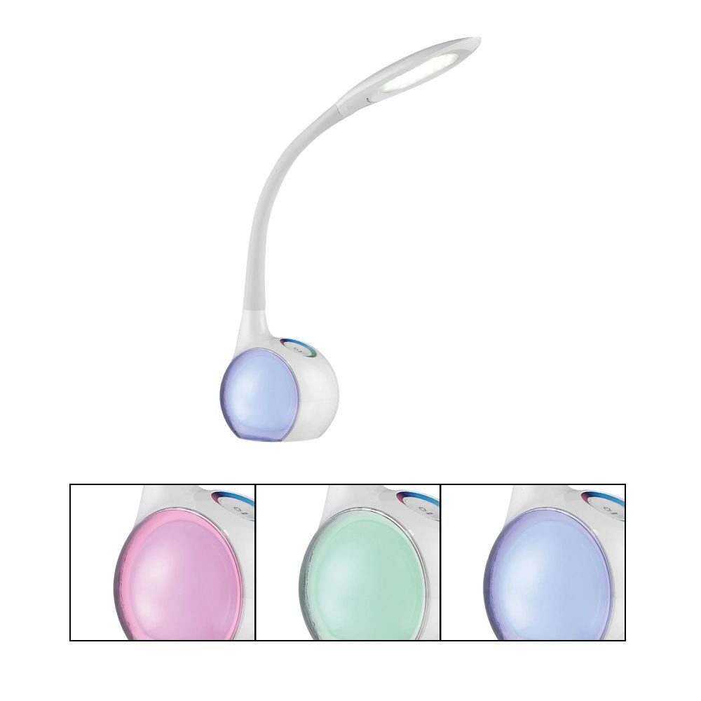 GLOBO LIGHTING LED Schreibtischlampe TARRON, Dimmfunktion, RGB, mehrere Helligkeitsstufen, LED fest integriert, Kaltweiß, Farbwechsel Rot-Grün-Blau, Tischleuchte, Büroleuchte