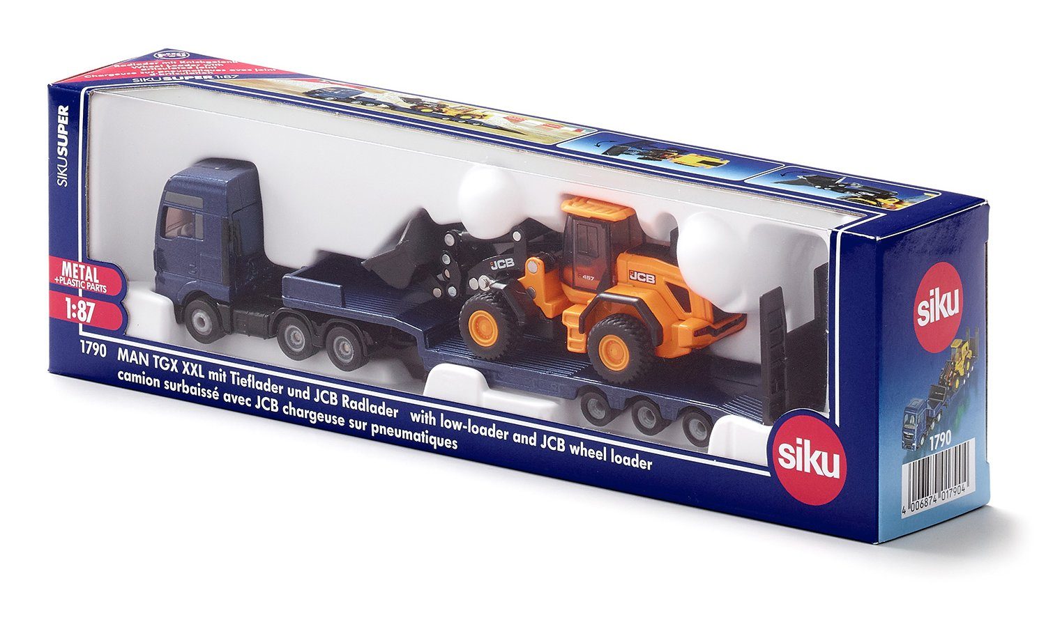 Siku Spielzeug-LKW SIKU Super, MAN mit Tieflader und JCB Radlader (1790) günstig online kaufen