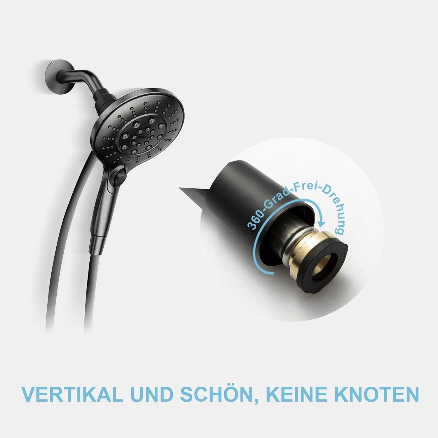 LuxusKollektion Brauseschlauch Brauseschlauch Duschrohr PVC Duschschlauch 3m Mattschwarz Ersatz