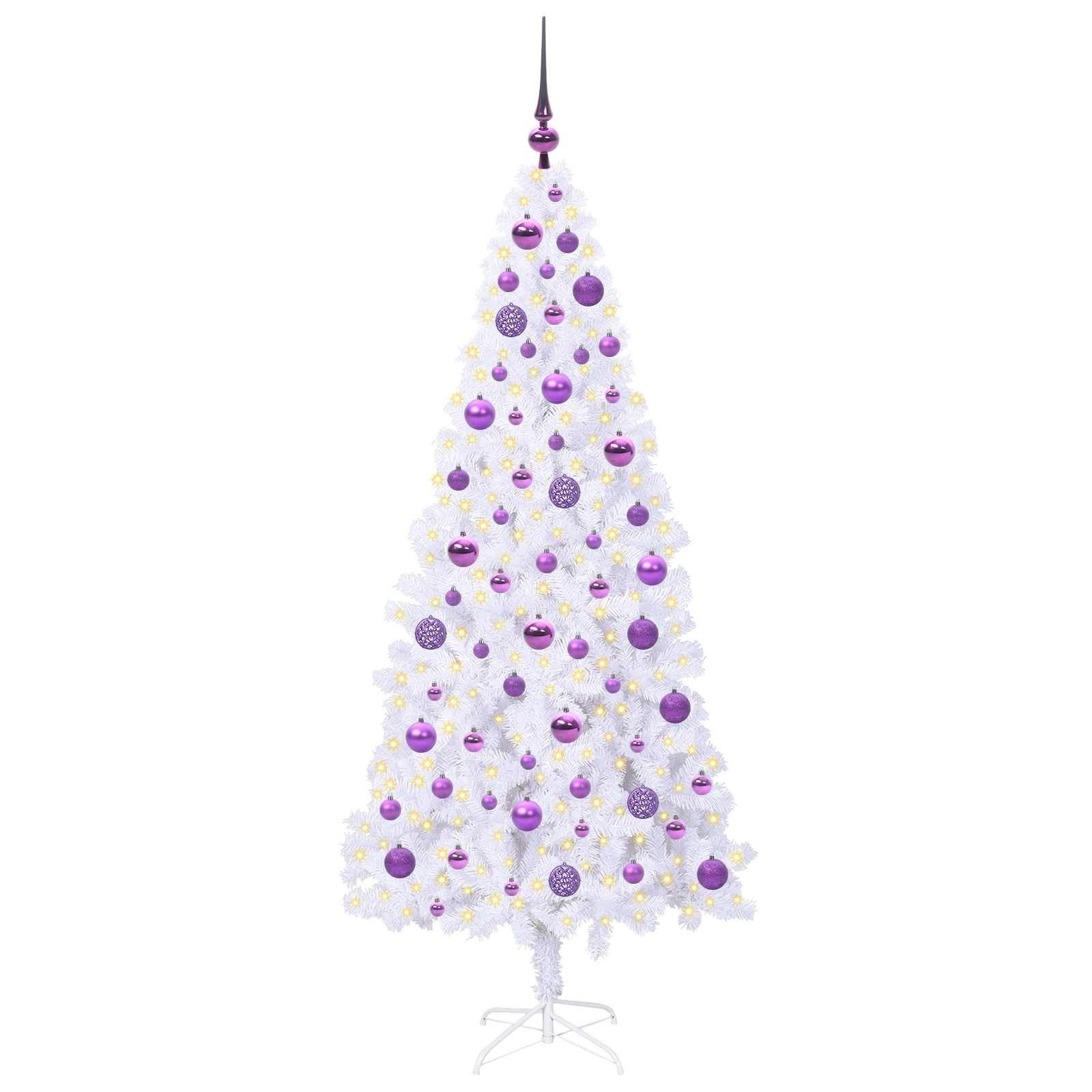 vidaXL Künstlicher Weihnachtsbaum Künstlicher Weihnachtsbaum Weiß 180 cm PVC und Stahl