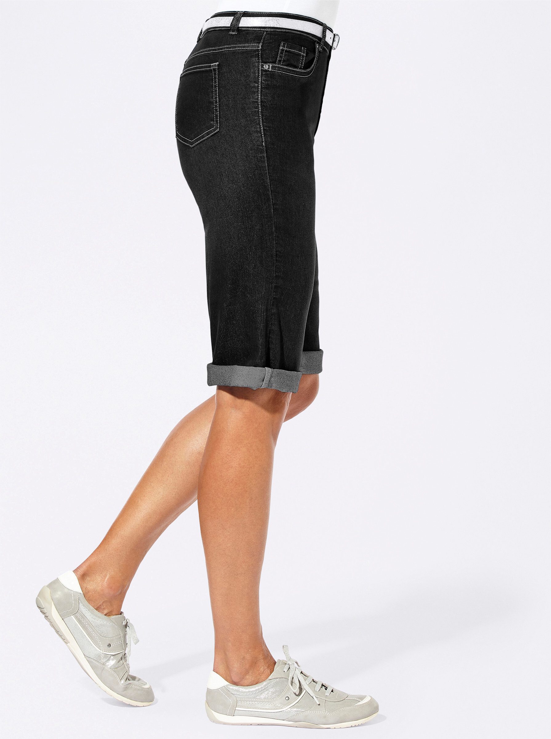 Witt Jeansshorts Jeans-Bermudas leicht vertieft
