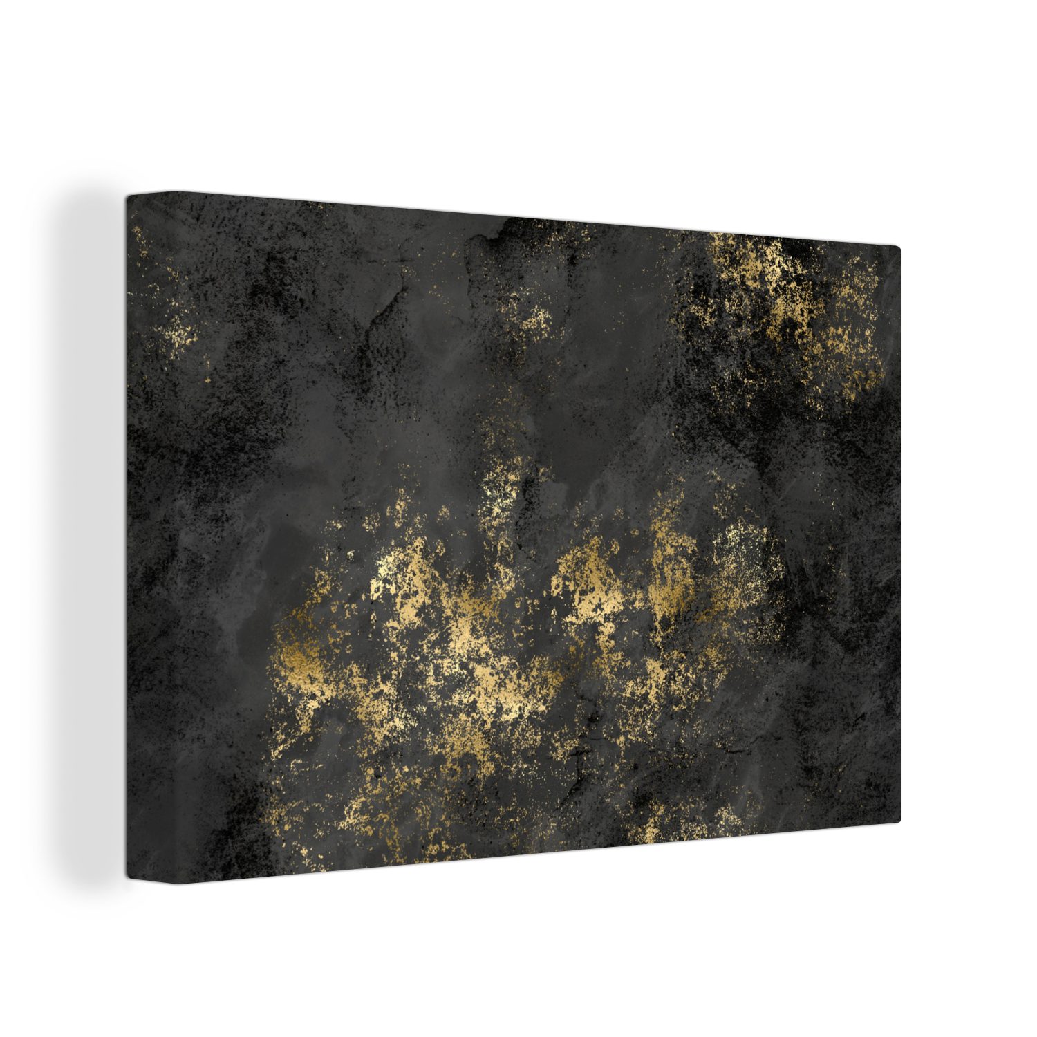 Leinwandbild Gold - Grau - Schwarz - Vintage