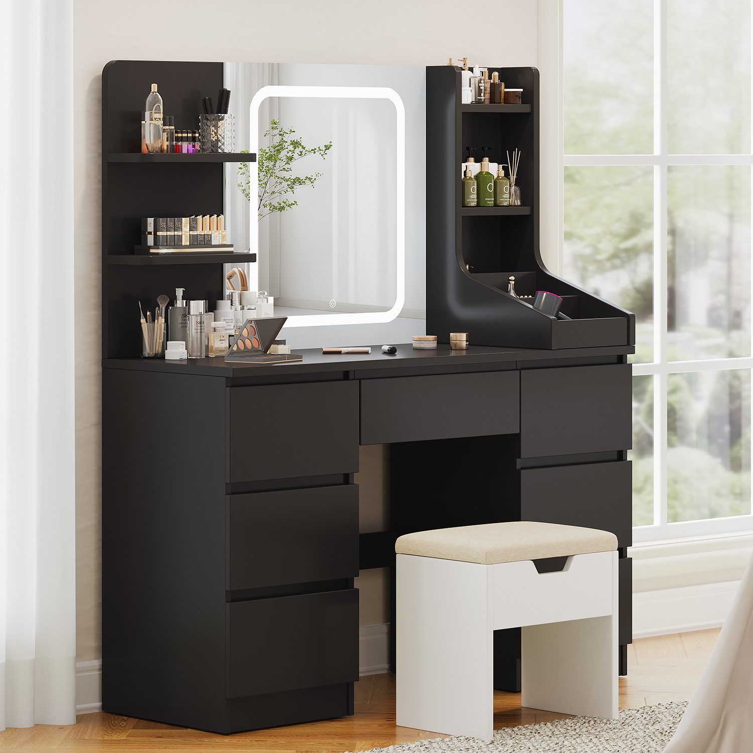 Furnicopia Schminktisch Einstellbare Helligkeit mit 7 günstig online kaufen