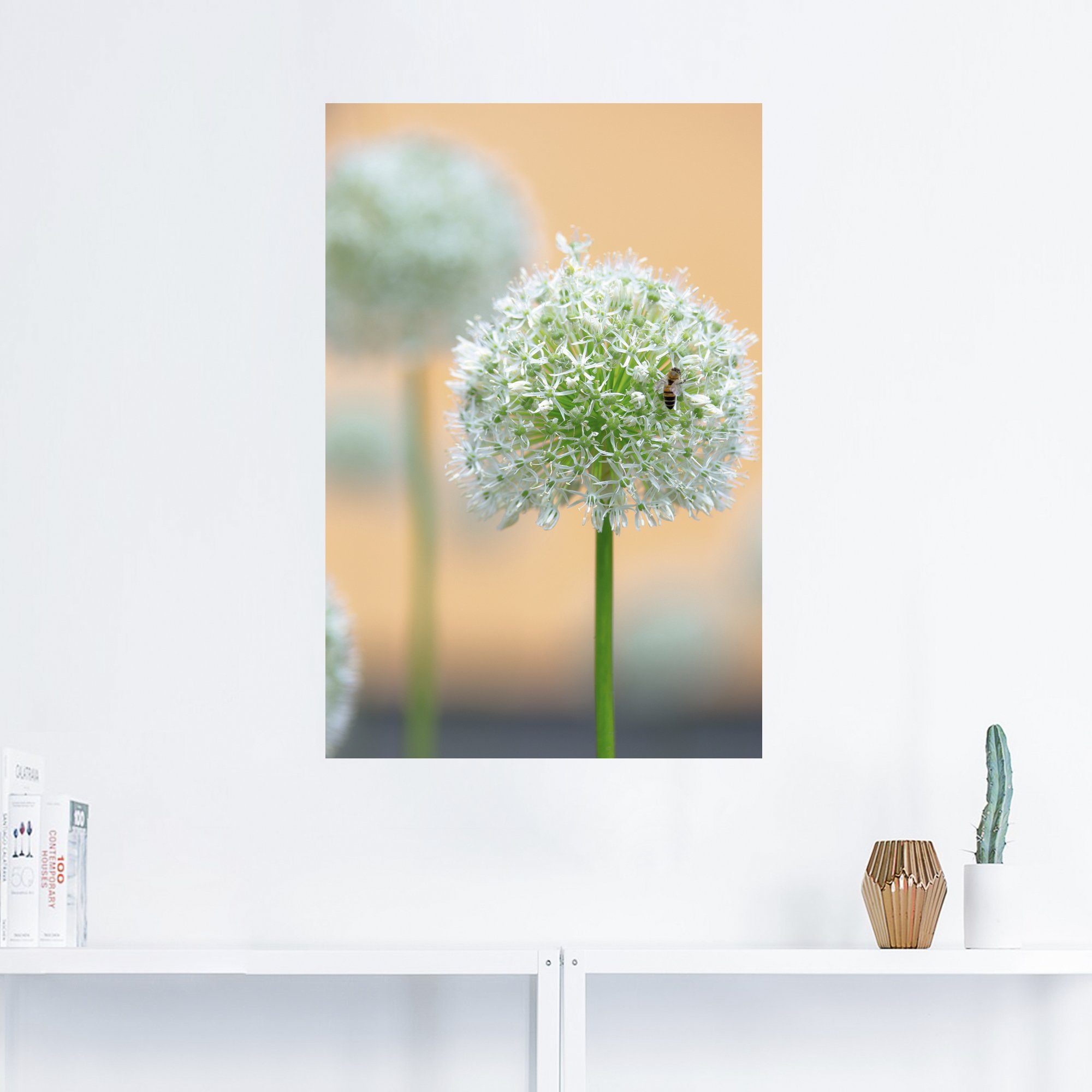 Artland Wandbild Großer Allium in verschied. Pastell, Größen Wandaufkleber in als Blumen St), Leinwandbild, (1