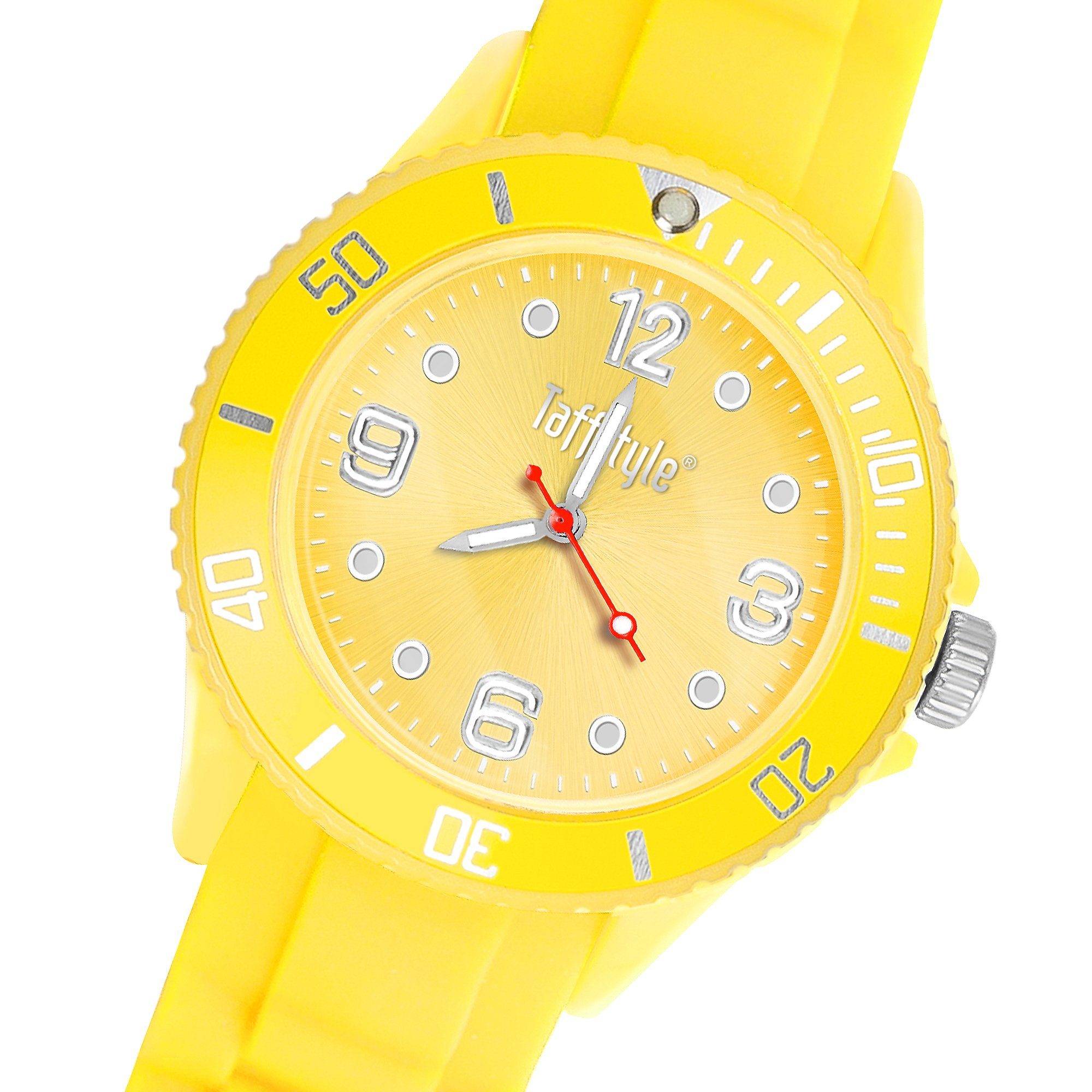 Taffstyle Quarzuhr Armbanduhr Silikon Analog Quarz Farbige Sport Uhr, Sportuhr Damenuhr Silikonuhr Kinderuhr Herrenuhr Bunt Gummi Armband