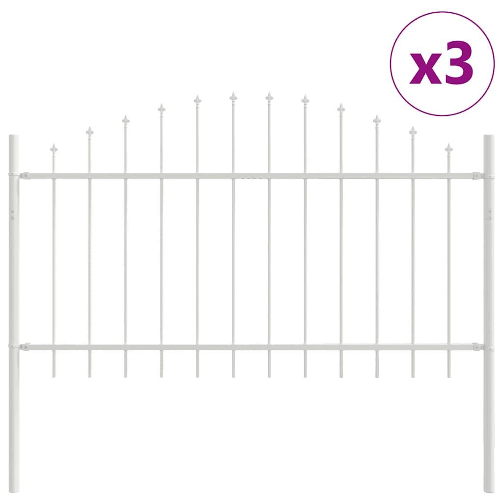 vidaXL Gartenzaun Gartenzaun WOERDEN 3 stk. 170 x 140 cm Weiß, (3-St)
