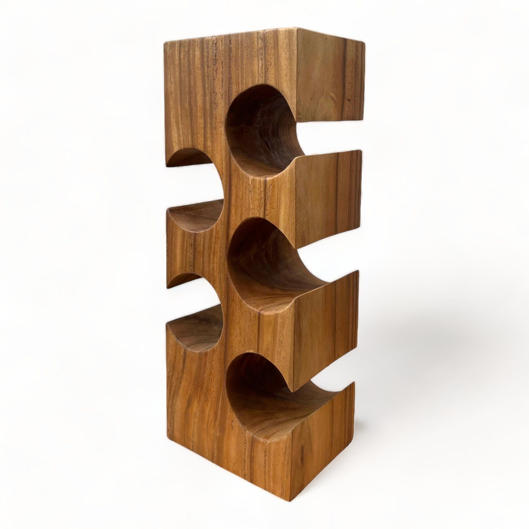 FaHome Weinregal Massiv Holz: Handgefertigter, Edler & Hochwertiger Weinhalter, (50/70/100x27x18) Natur