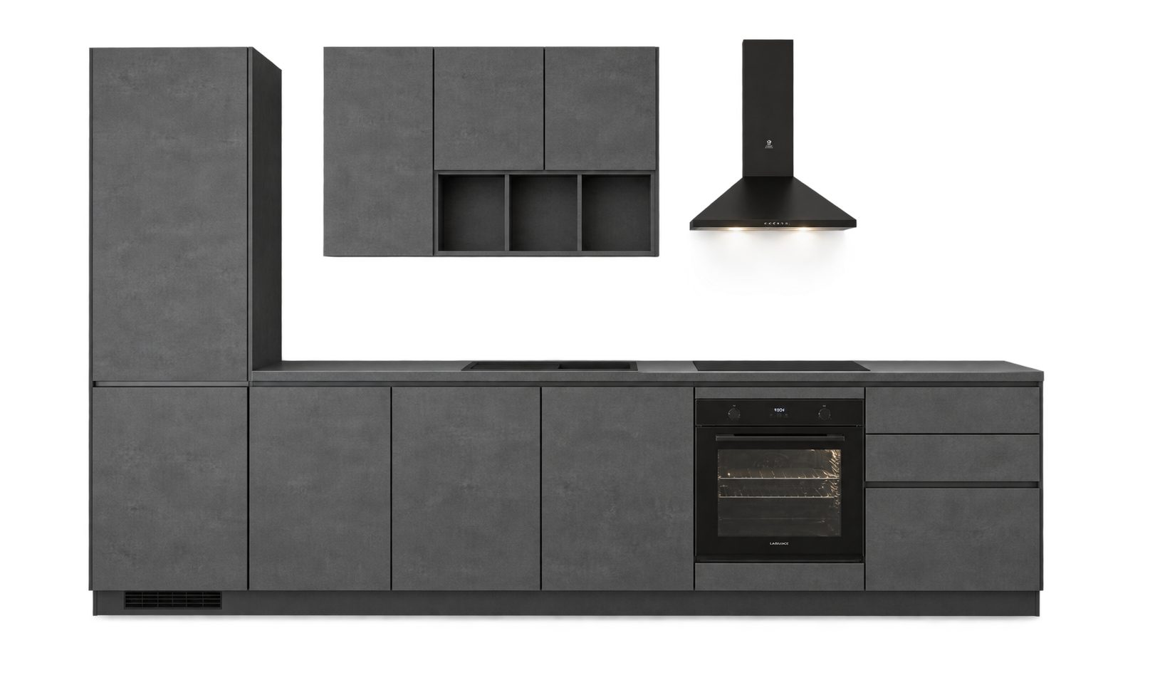 nobilia® Küchenzeile Caen, individuell anpassbar, gratis Küchenplanung mit Profis, (Breite 360cm), vormontiert, wahlw. mit E-Geräten, Preis inkl.Lieferung