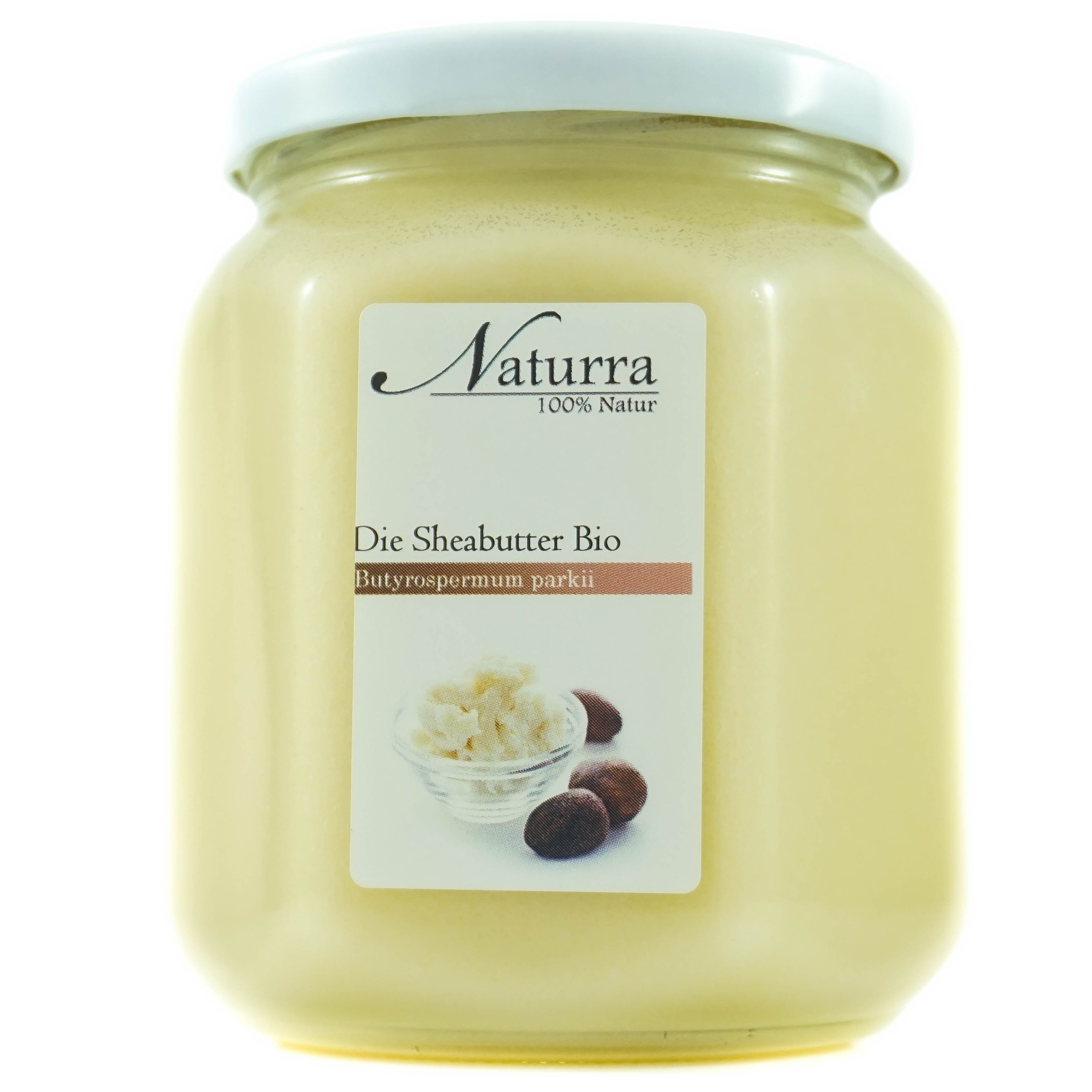 Naturra Körperbutter Bio Sheabutter nativ – unraffiniert, naturrein & ohne Zusätze im Glas, Premium-Rohware für Naturkosmetik, natürlich vegan, pur ohne Zusätze