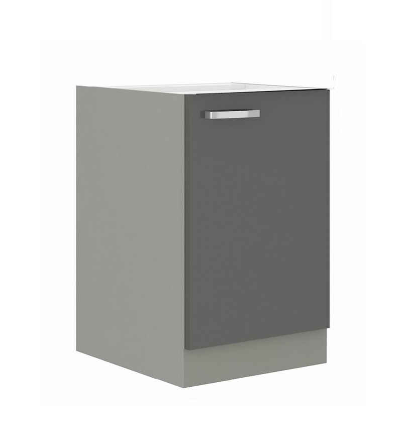 Küchen-Preisbombe Unterschrank 40 cm Küche Bianca Grey Grau Hochglanz Küchenzeile Küchenblock