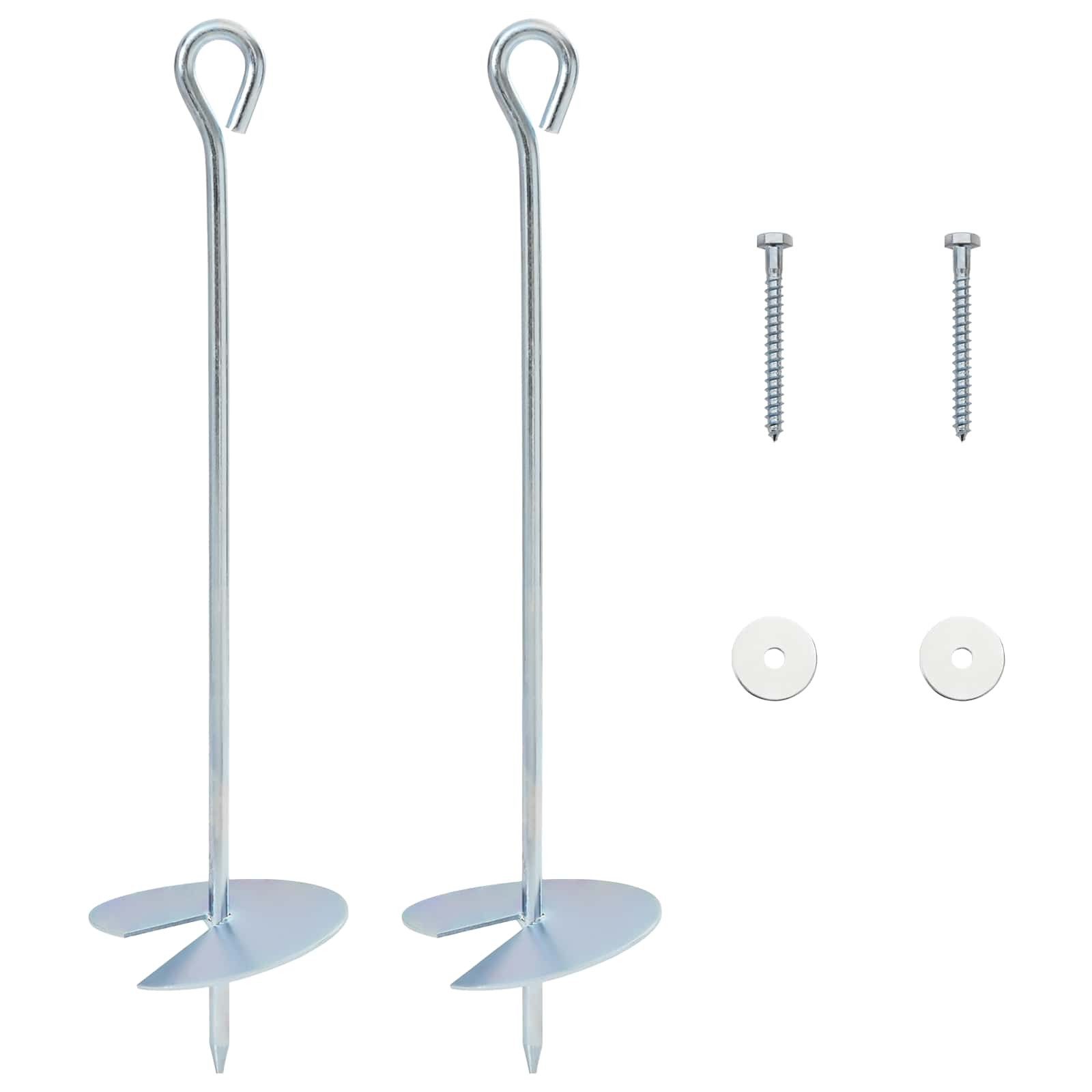vidaXL H-Pfostenanker Erdanker 2 stk. Ø10 x 40 cm Galvanisiertes Metall Silber, (2-St)