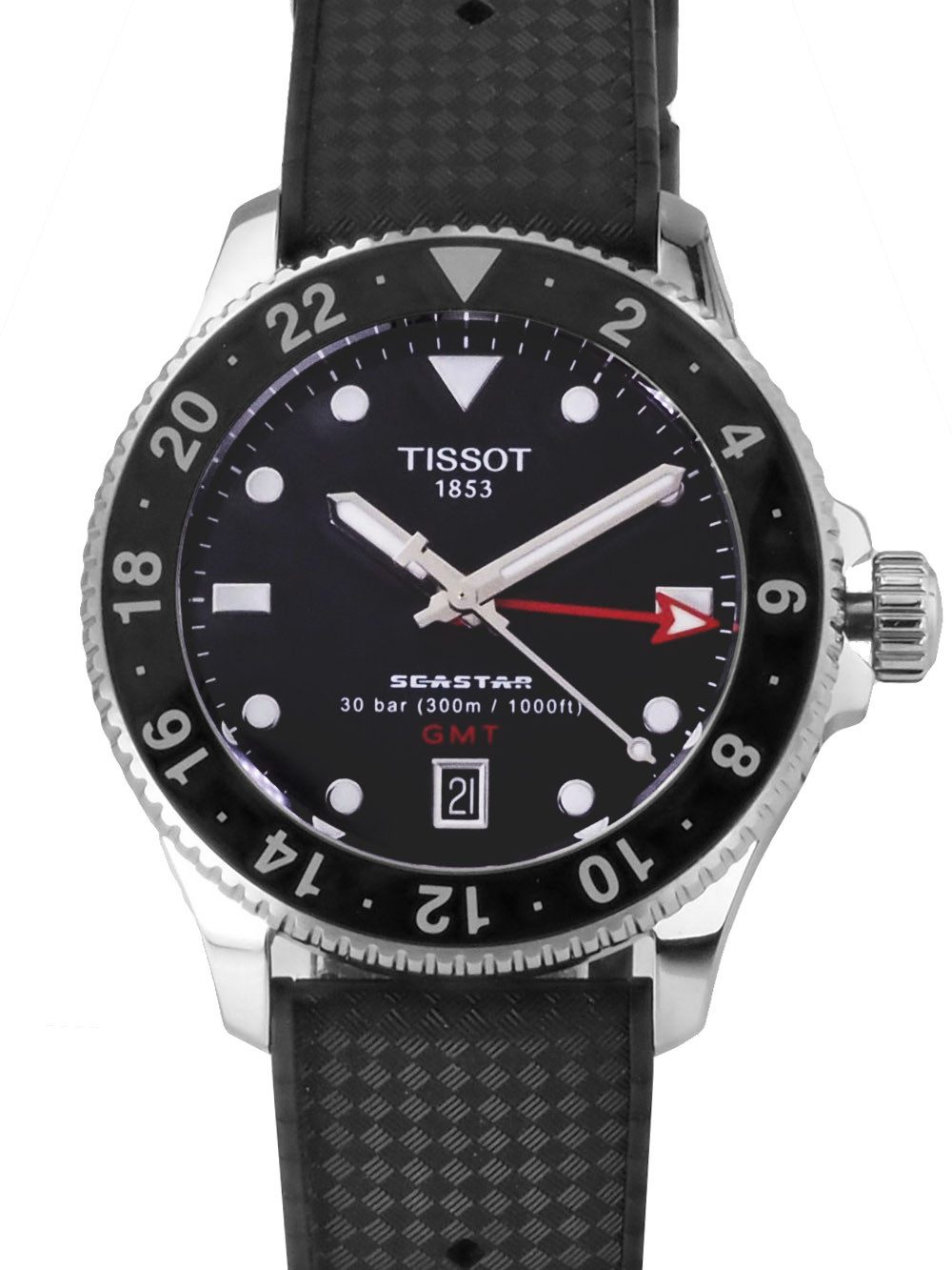 Tissot Schweizer Uhr Herren Uhr 40 mm Ø T1208521705100 Seastar GMT 30 ATM