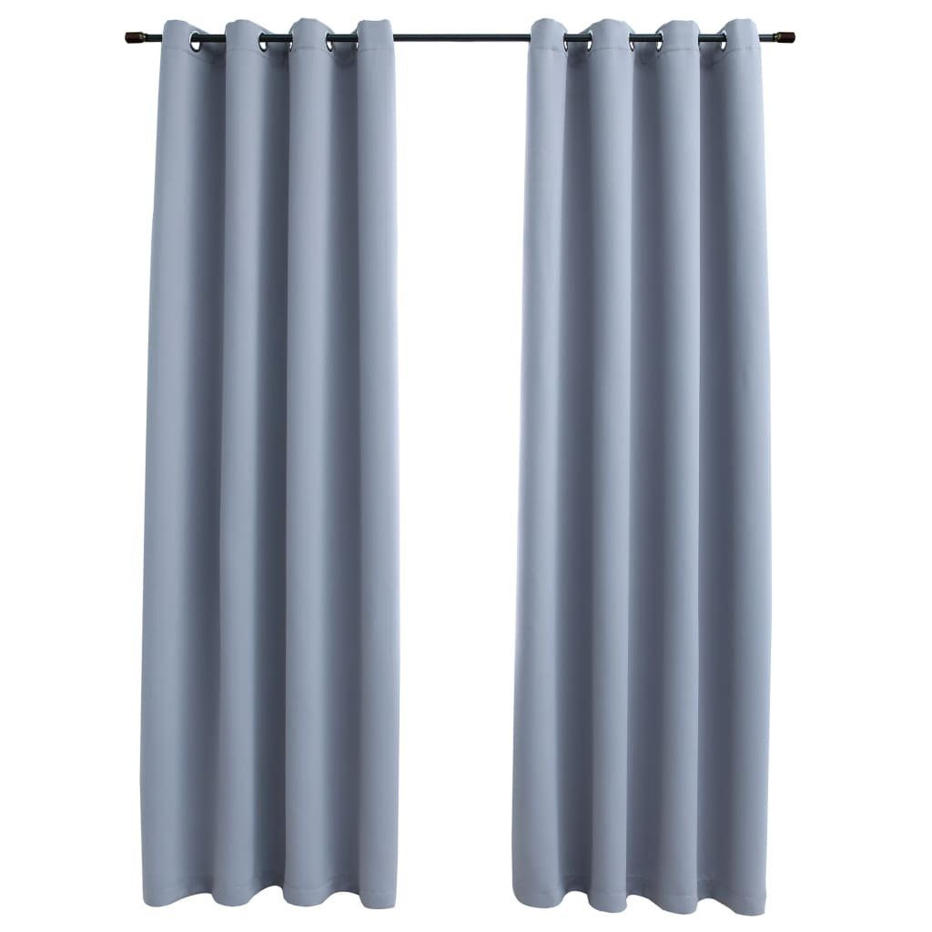 Stk. Vorhang mit furnicato, 2 Verdunkelungsvorhänge Metallösen St) 140x225cm, (1 Grau