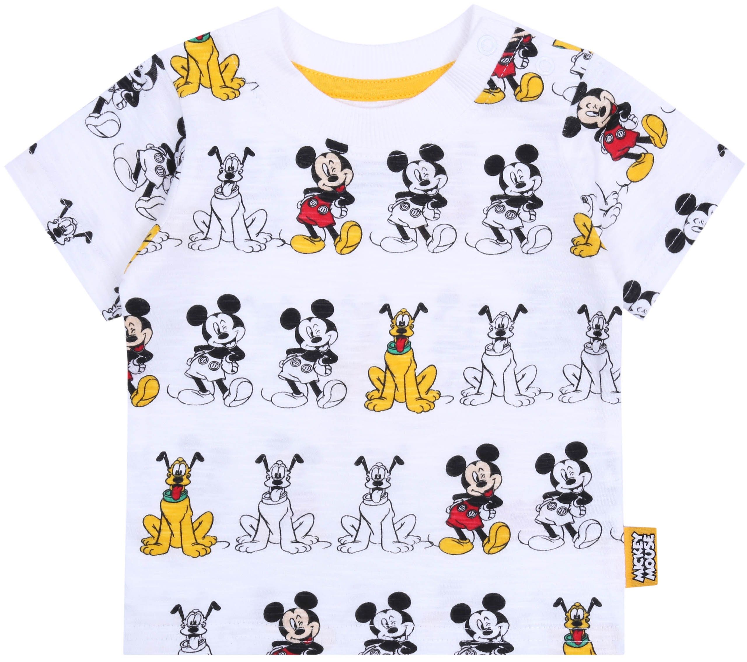 Disney Kurzarmbluse 3x Grau-weiß-rote T-Shirts Mickey Mouse DISNEY 6-9 Monate