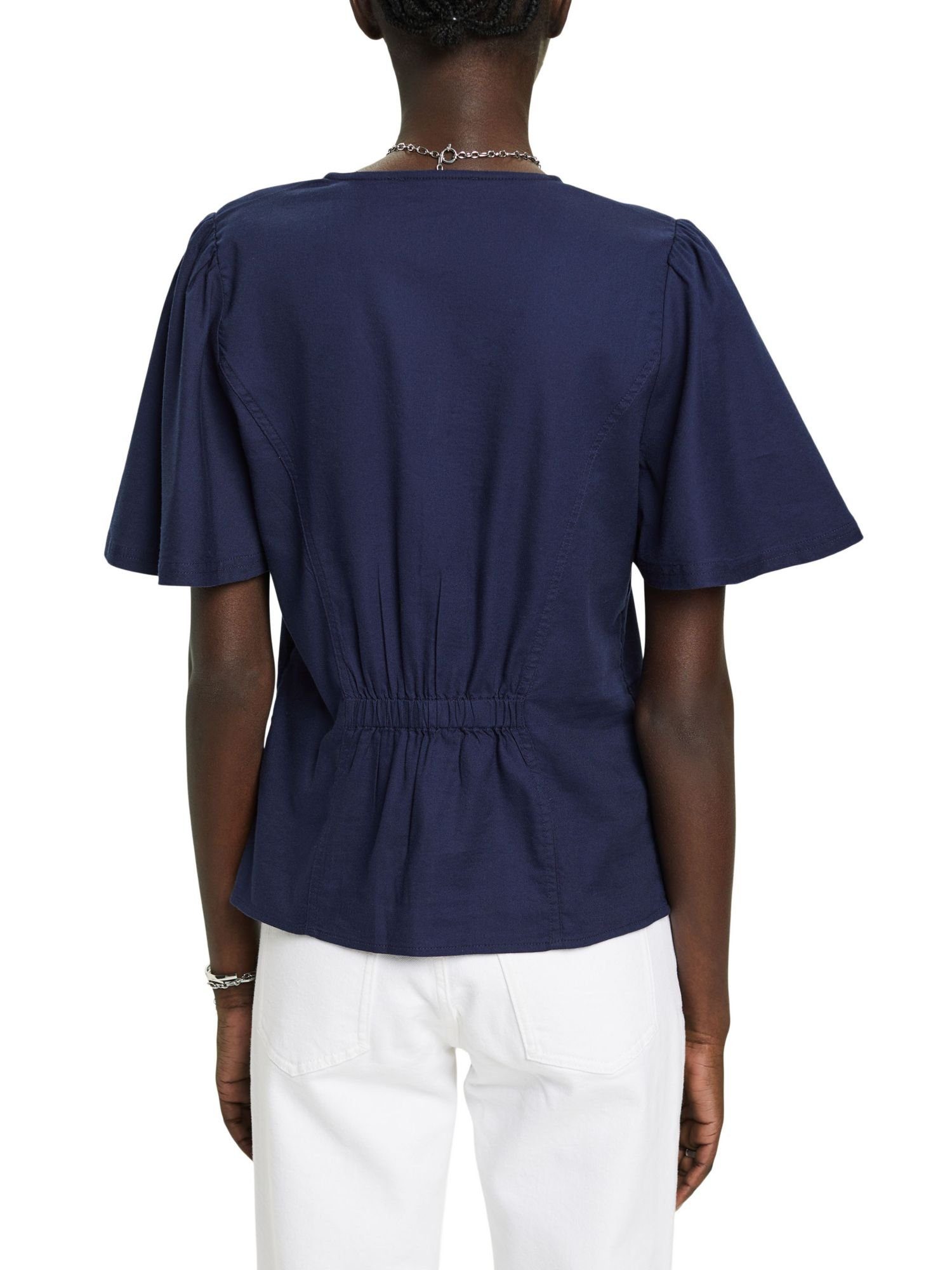 NAVY Knöpfen mit Esprit Bluse Taillierte Kurzarmbluse