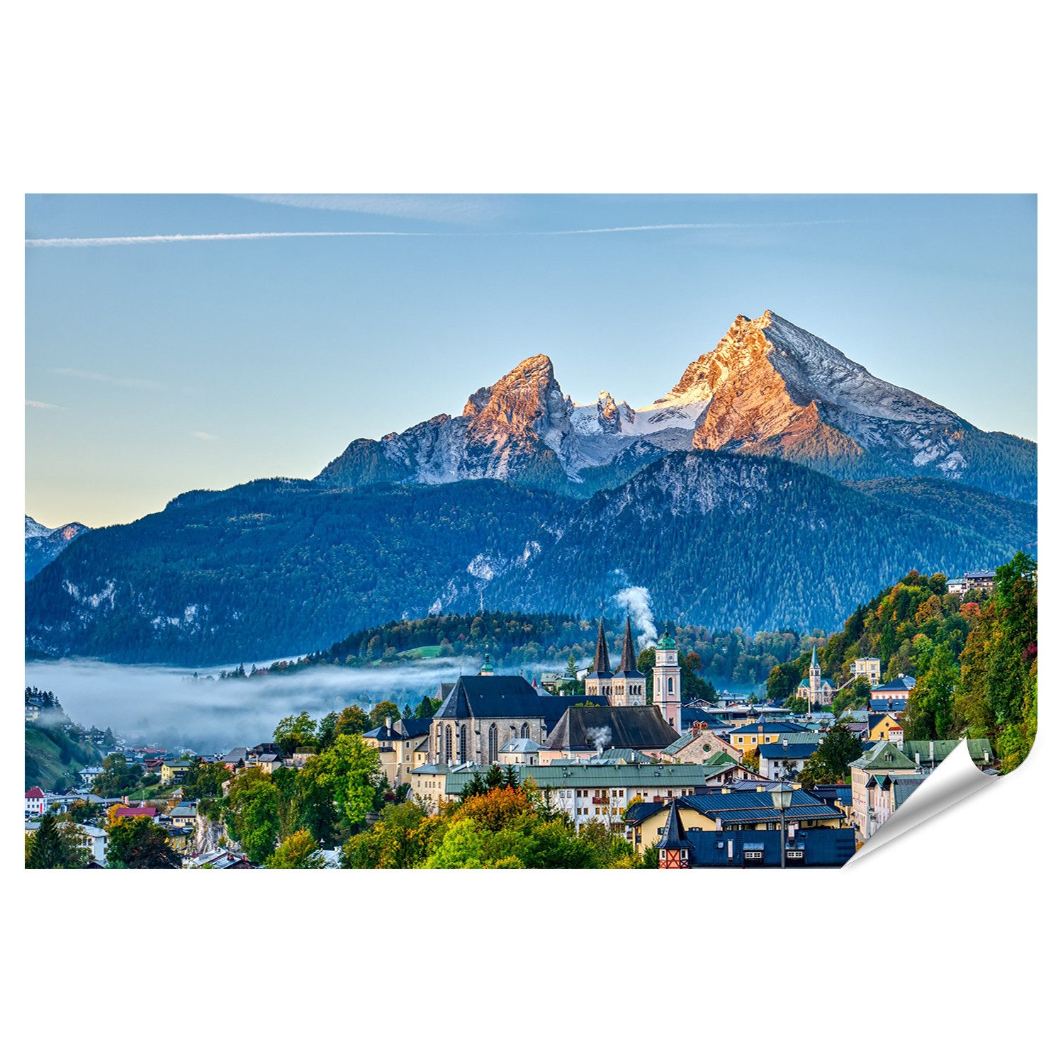 islandburner Poster Berg Watzmann Stadt Berchtesgaden Bayerische Alpen Fotodruck