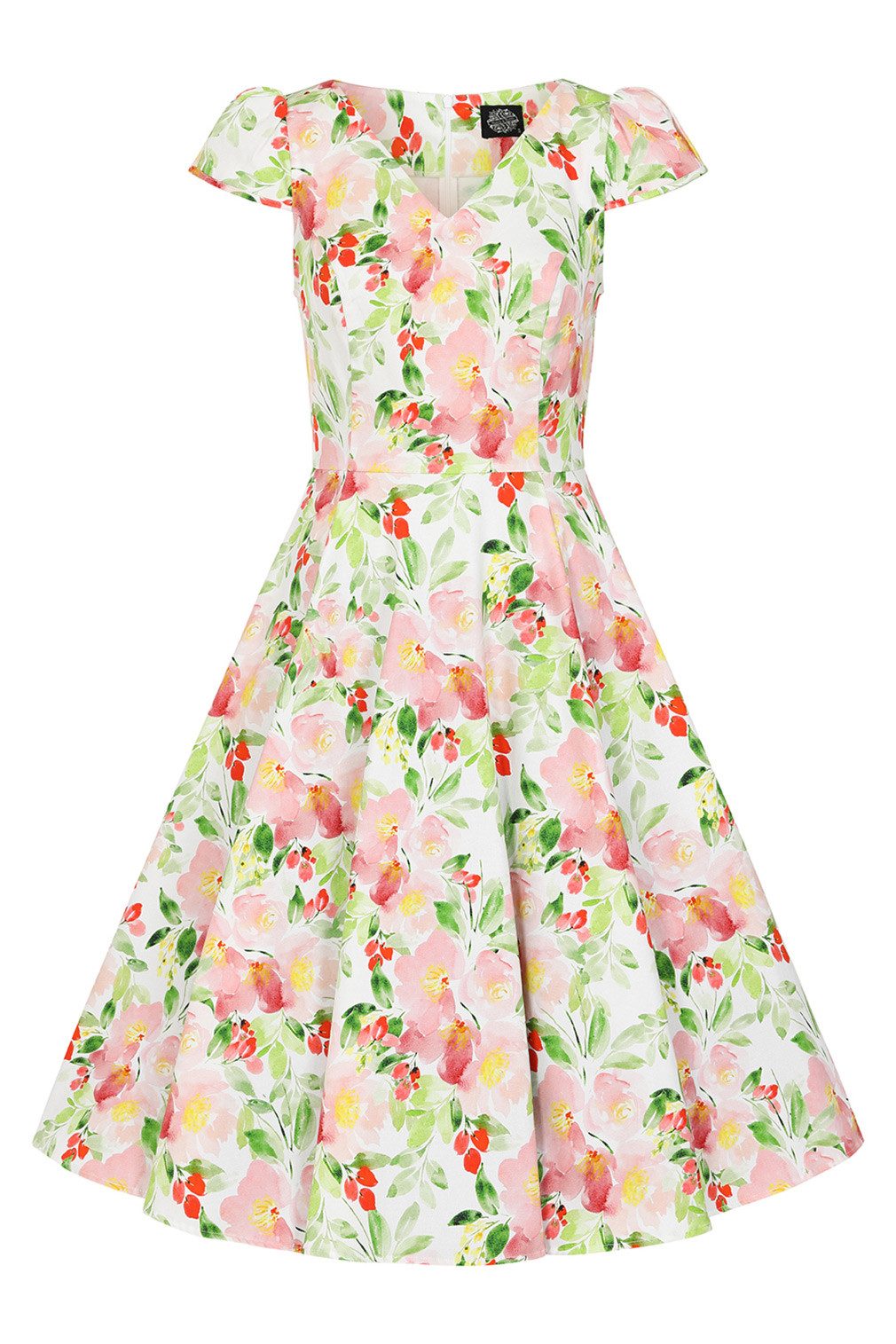 Hearts & Roses London A-Linien-Kleid Larisa Floral Swing Dress Rockabella Vintage Retro