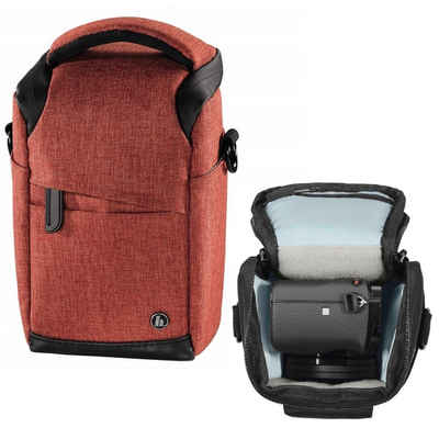 Hama Kameratasche Kamera-Tasche Rot Foto-Tasche Universal, Case Schultergurt Tragegriff Zubehör-Fächer Digitalkamera Systemkamera