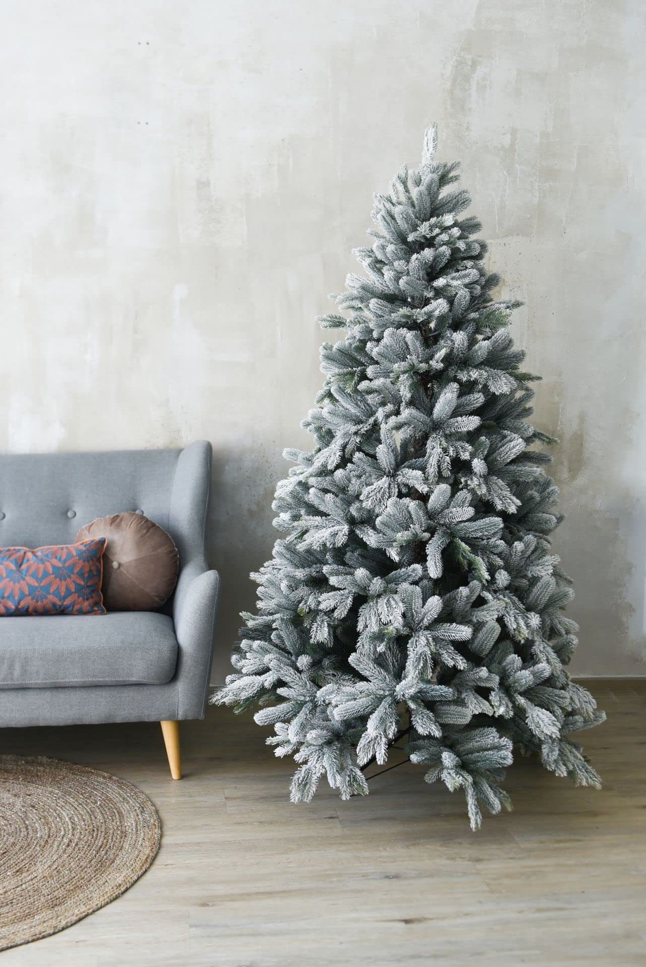 VIVANNO Künstlicher Weihnachtsbaum Polyethylen NORDMANN SNOW 150 Rund - Mit Schnee, 112x150 cm