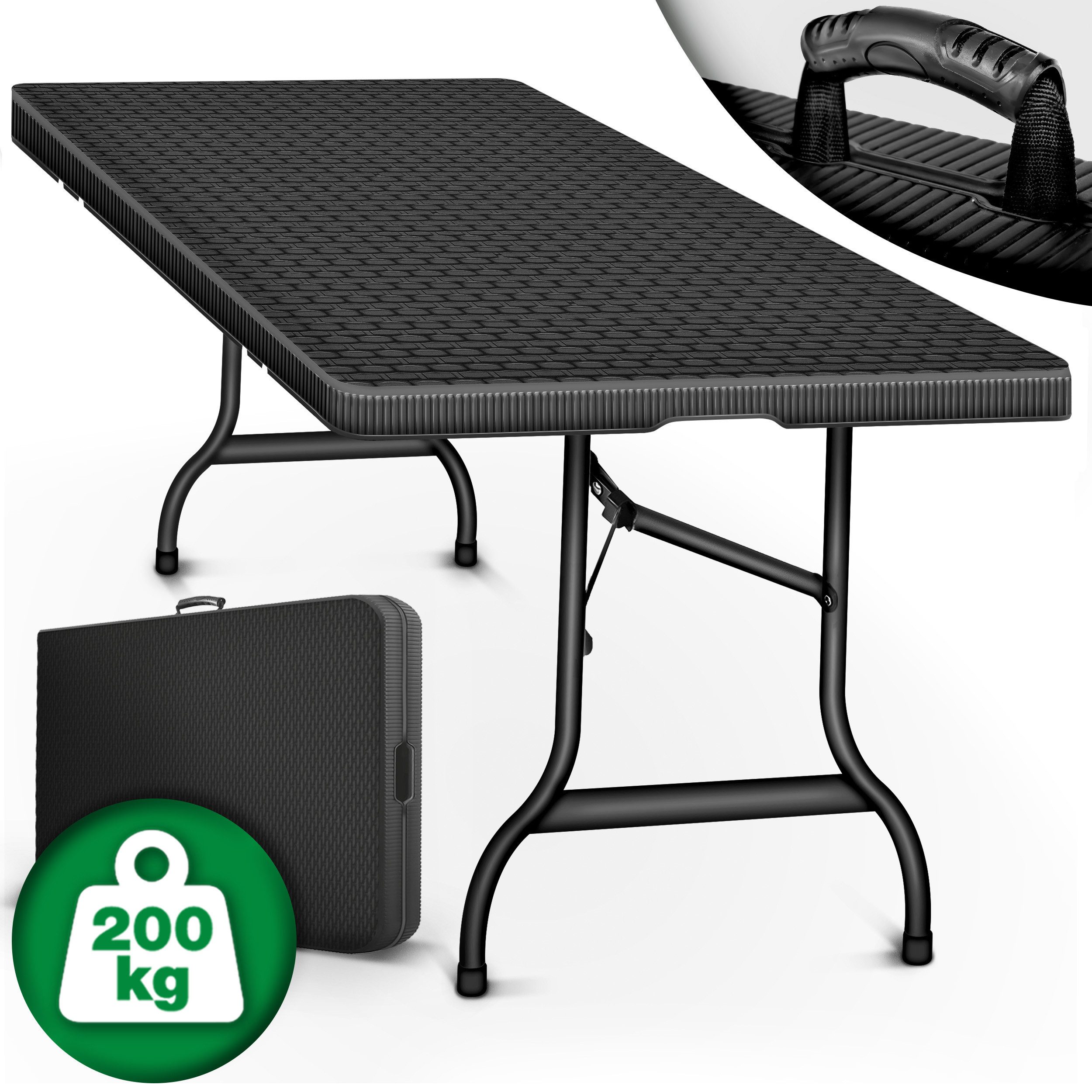 tillvex Gartentisch tillvex® Klapptisch Gartentisch Rattan Buffettisch Campingtisch klappb (Gartentisch), Personen