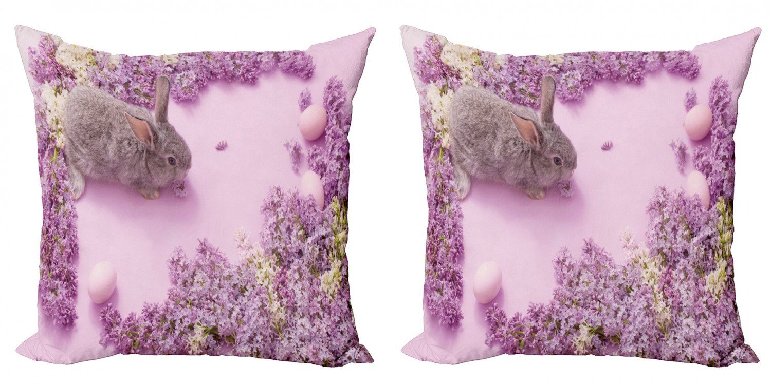 Kissenbezüge Blossom Doppelseitiger Kaninchen Abakuhaus Accent Stück), Lilac Digitaldruck, Osterhase (2 Modern