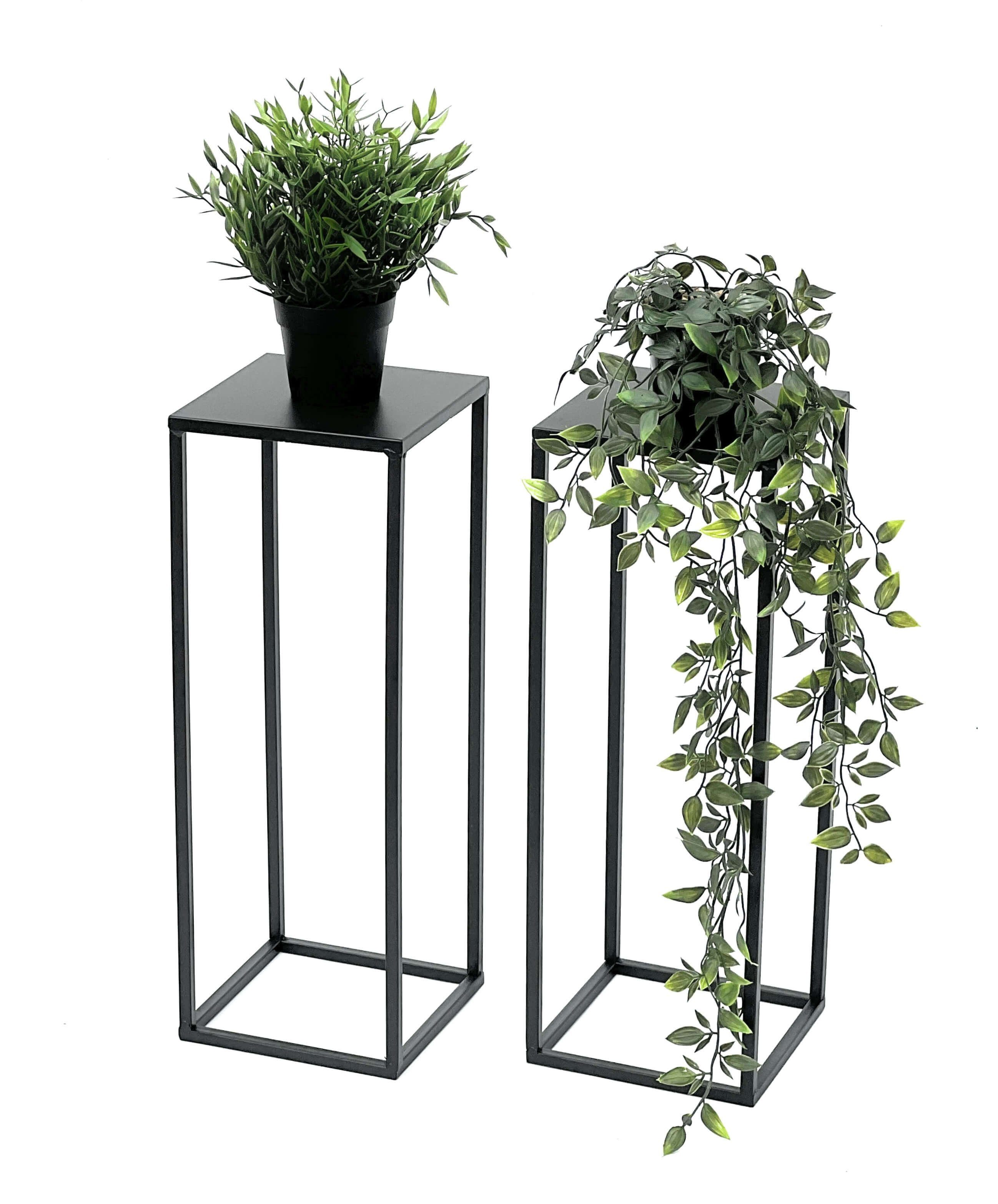 DanDiBo Blumenhocker 2x Metall Schwarz 50 cm 96315 S Beistelltisch