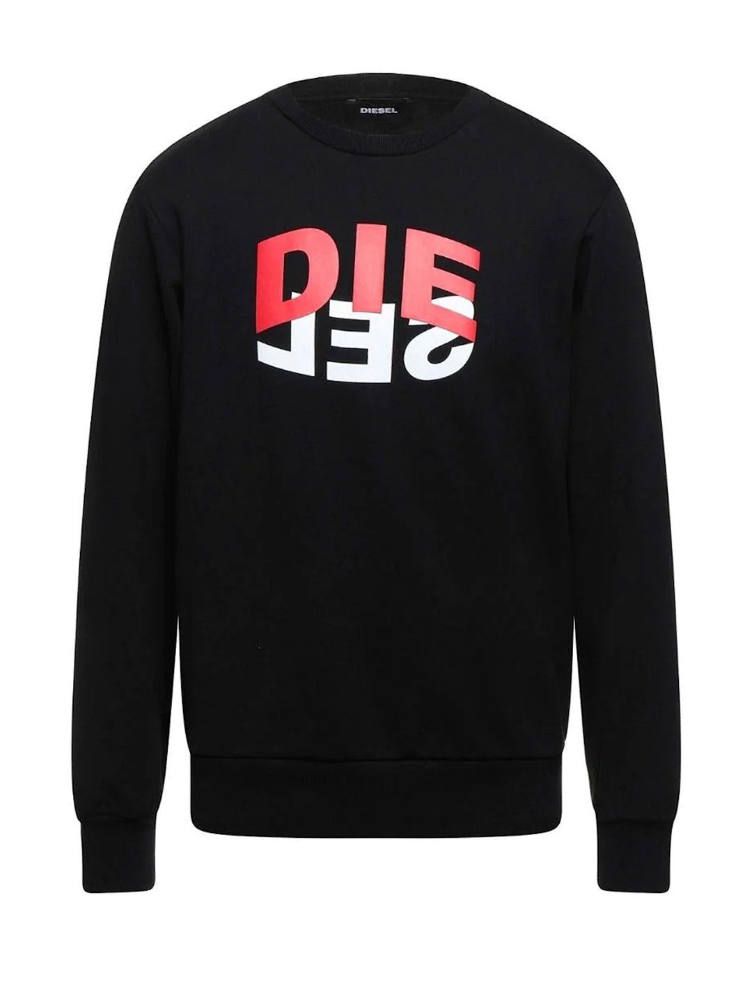 Diesel Sweatshirt Regular Fit Logo Print Пуловеры - S-GIRK-N80 Schwarz