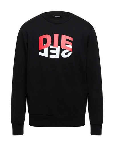 Diesel Sweatshirt Regular Fit Logo Print Pullover - S-GIRK-N80 Schwarz