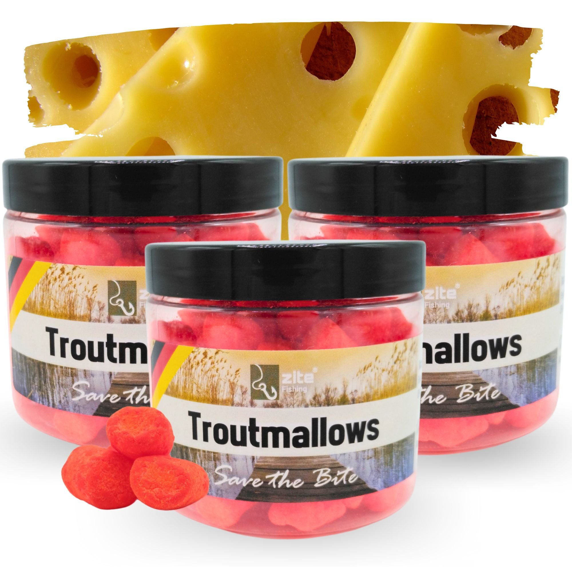 Kunstköder Troutmallows-Set 8 Aromen 3x40g Forellenköder