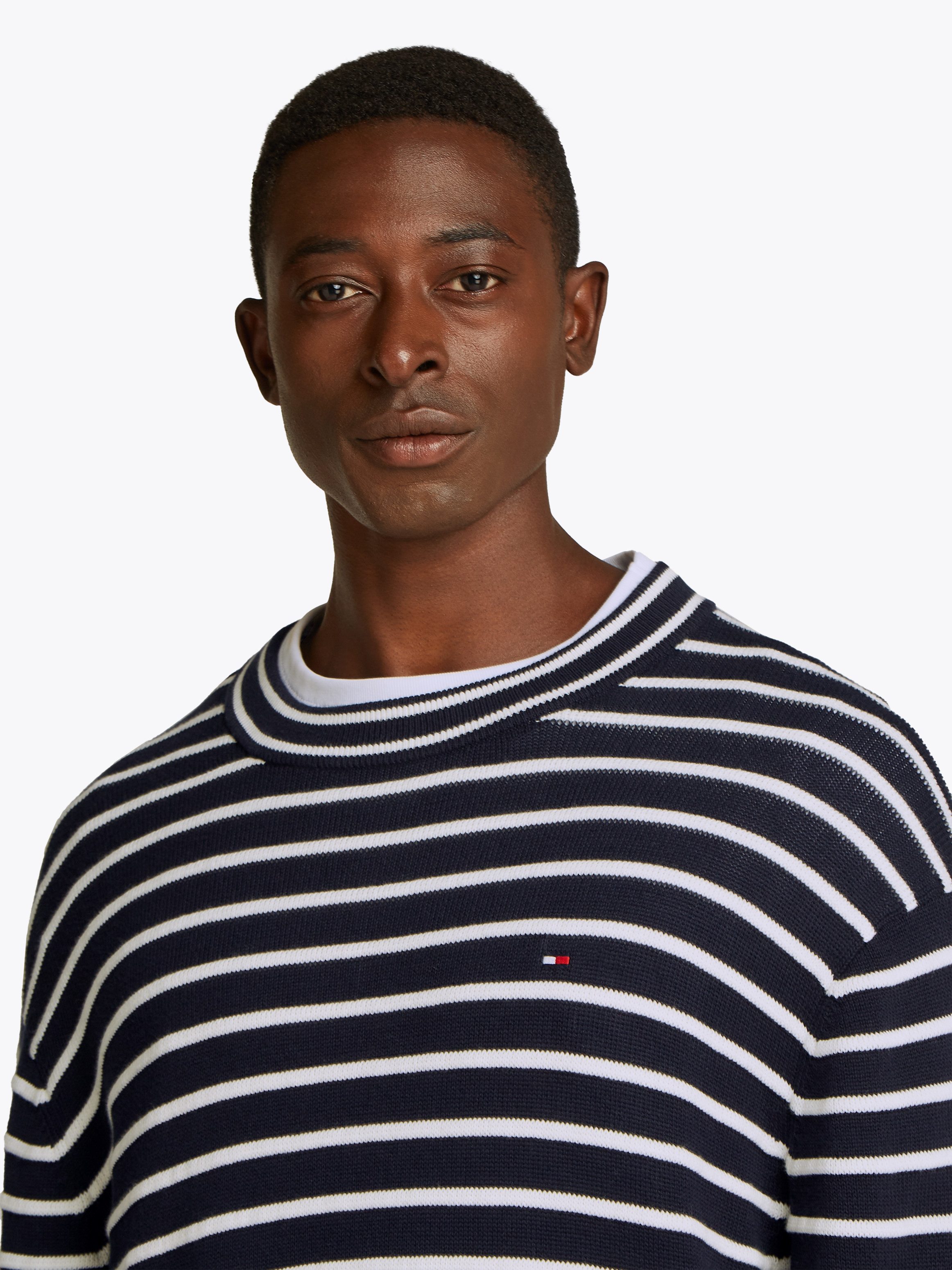 Tommy Hilfiger Strickpullover BRETON STRUCTURE CREW günstig online kaufen