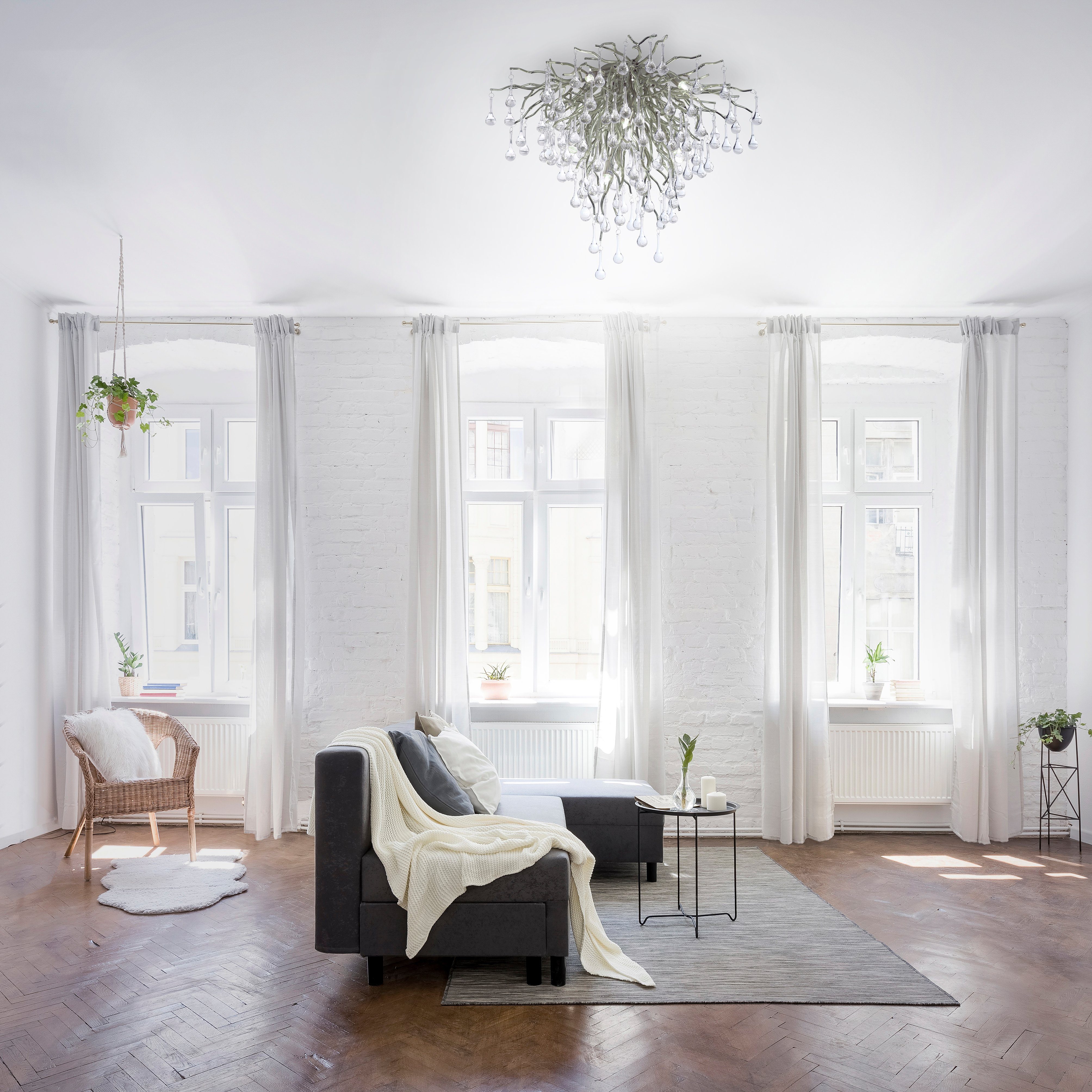 Paul Neuhaus Deckenleuchte ICICLE, ohne Leuchtmittel, ExklusiveG9