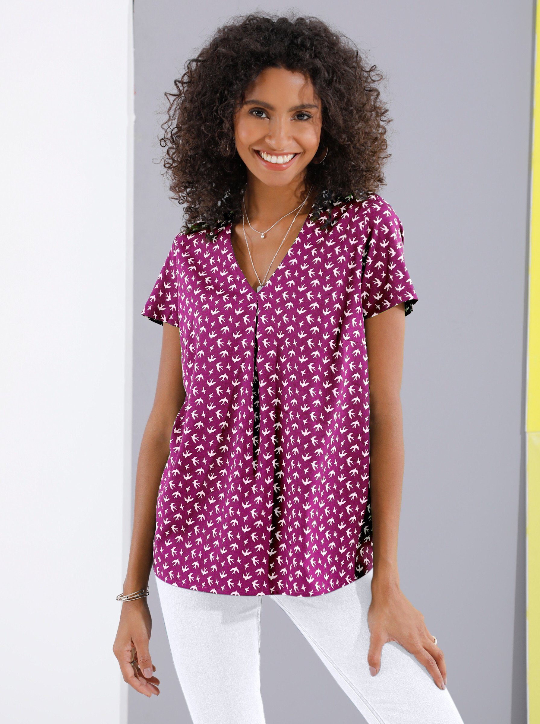 Sieh an! Klassische Bluse Bluse Kurzarm