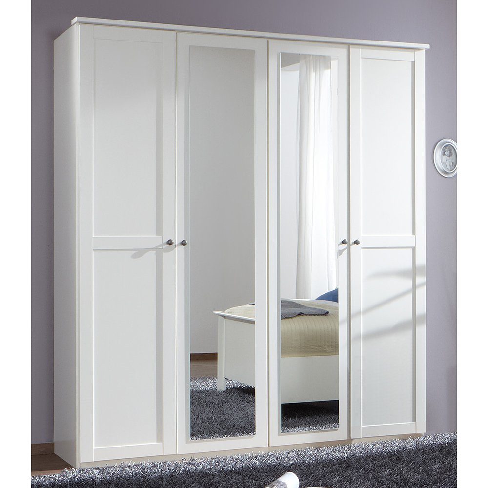 Lomadox Kleiderschrank CROPANI-43 180cm Türen Spiegeltüren, breit, davon 2 weiß 4