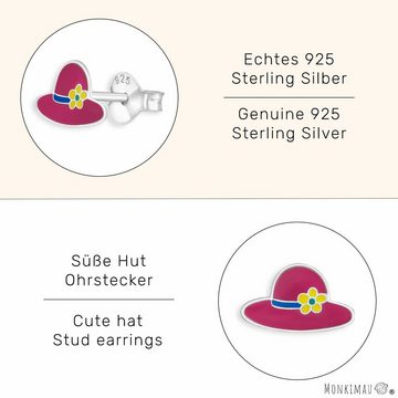 Monkimau Paar Ohrstecker Hut Kinder Ohrringe aus 925 Silber (Packung)