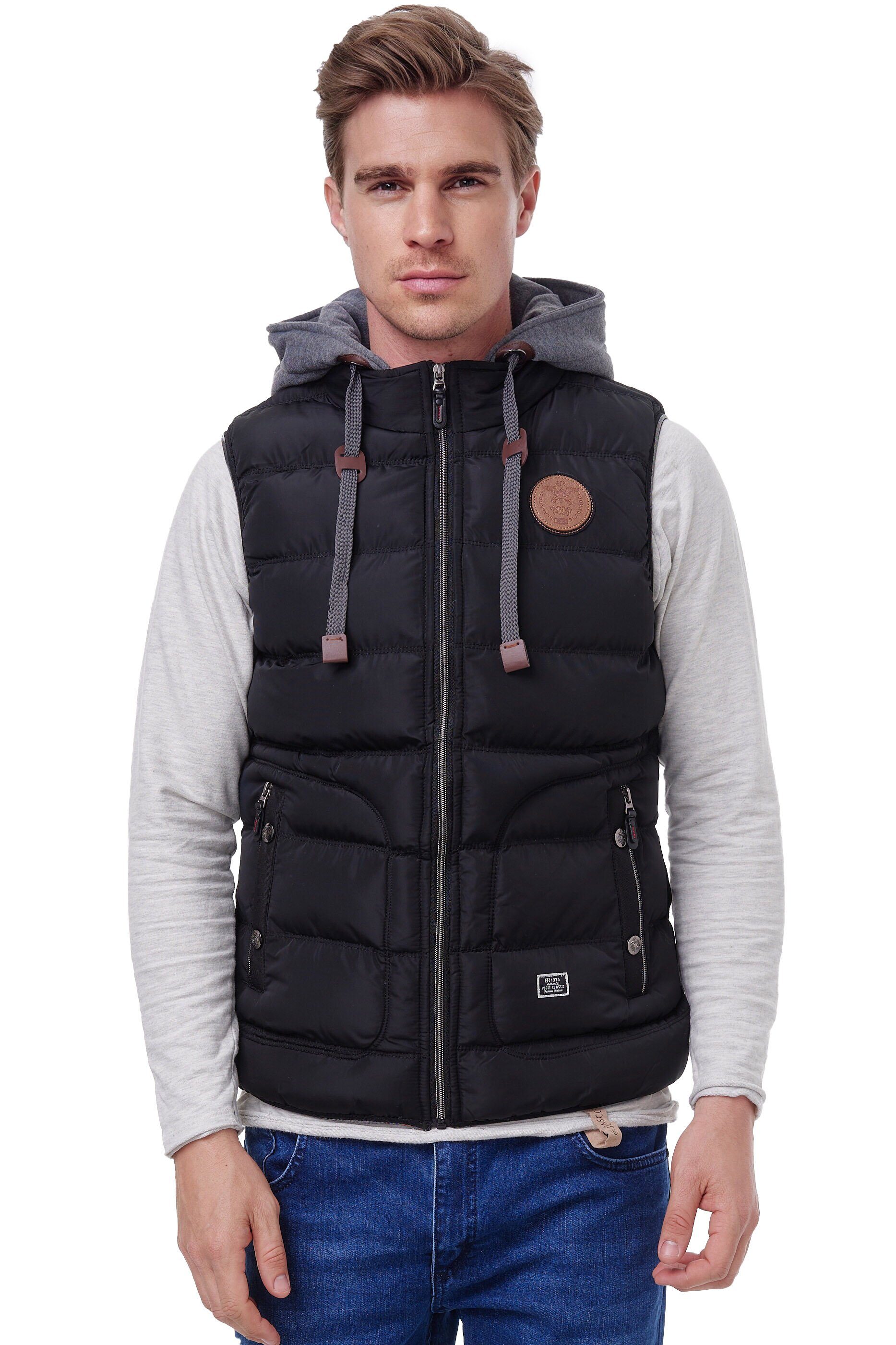 BLACKROCK Steppweste BR1701 Herren Outdoor-Weste - Slim-Fit - Abnehmbare Kapuze