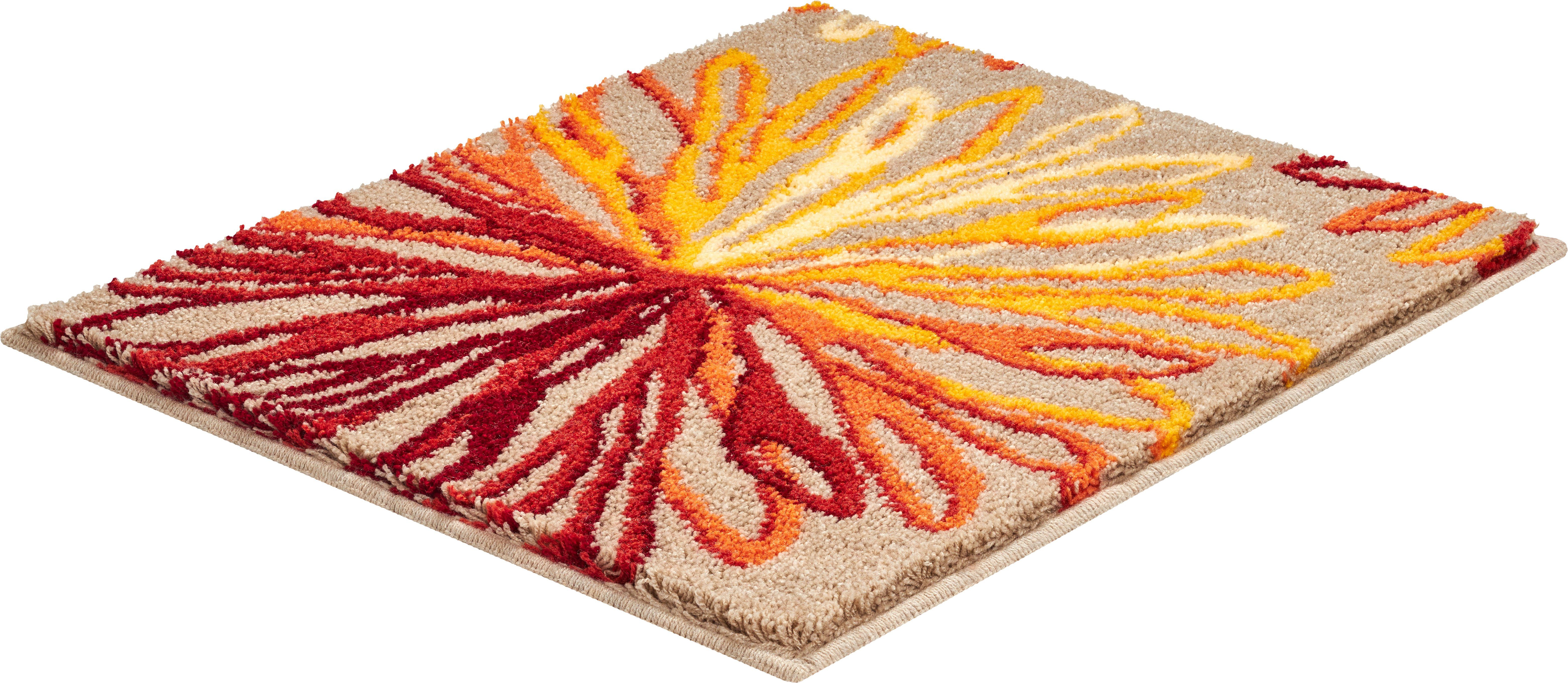 Grund Badematte Art, Höhe 20 mm, rutschhemmend beschichtet, fußbodenheizungsgeeignet, Polyacryl, florales Muster, elegante Badematte