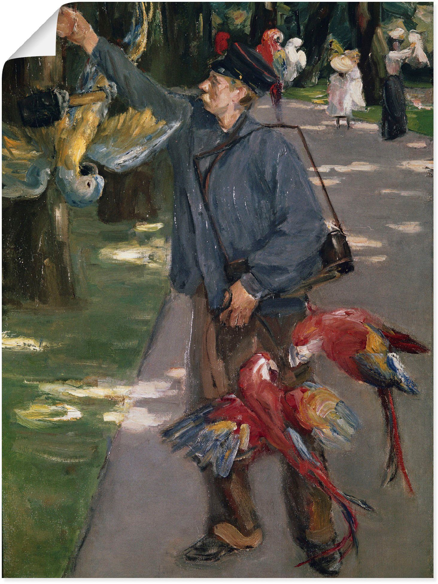 Artland Wandbild Der Papageienmann. als Poster (1 1901/1902, oder versch. St), Wandaufkleber in Mann Größen Leinwandbild