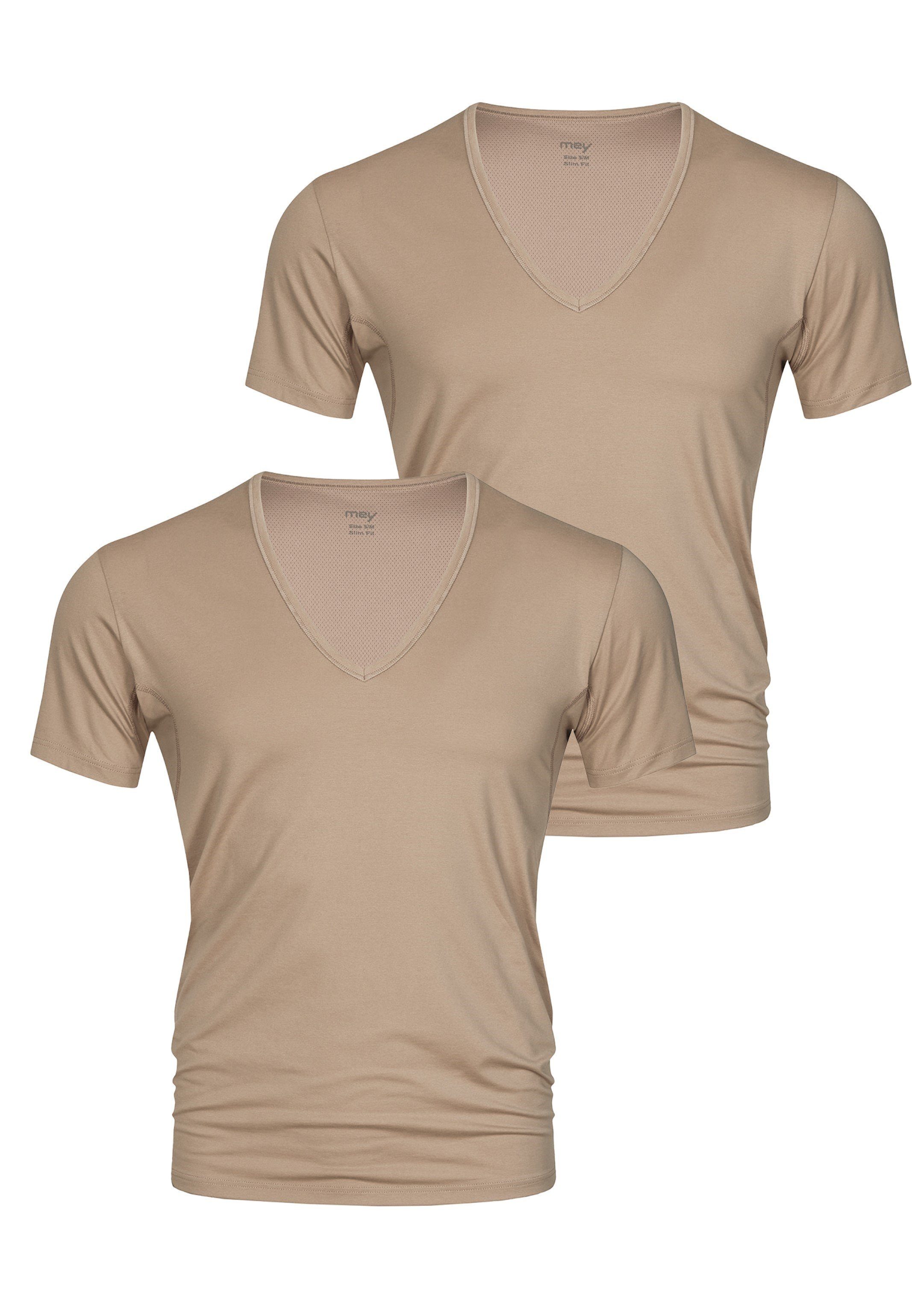 Mey Unterhemd 2er Pack Dry Cotton (Spar-Set, 2-St) Unterhemd / Shirt Kurzarm - Baumwolle - Thermoregulierend Light-Beige