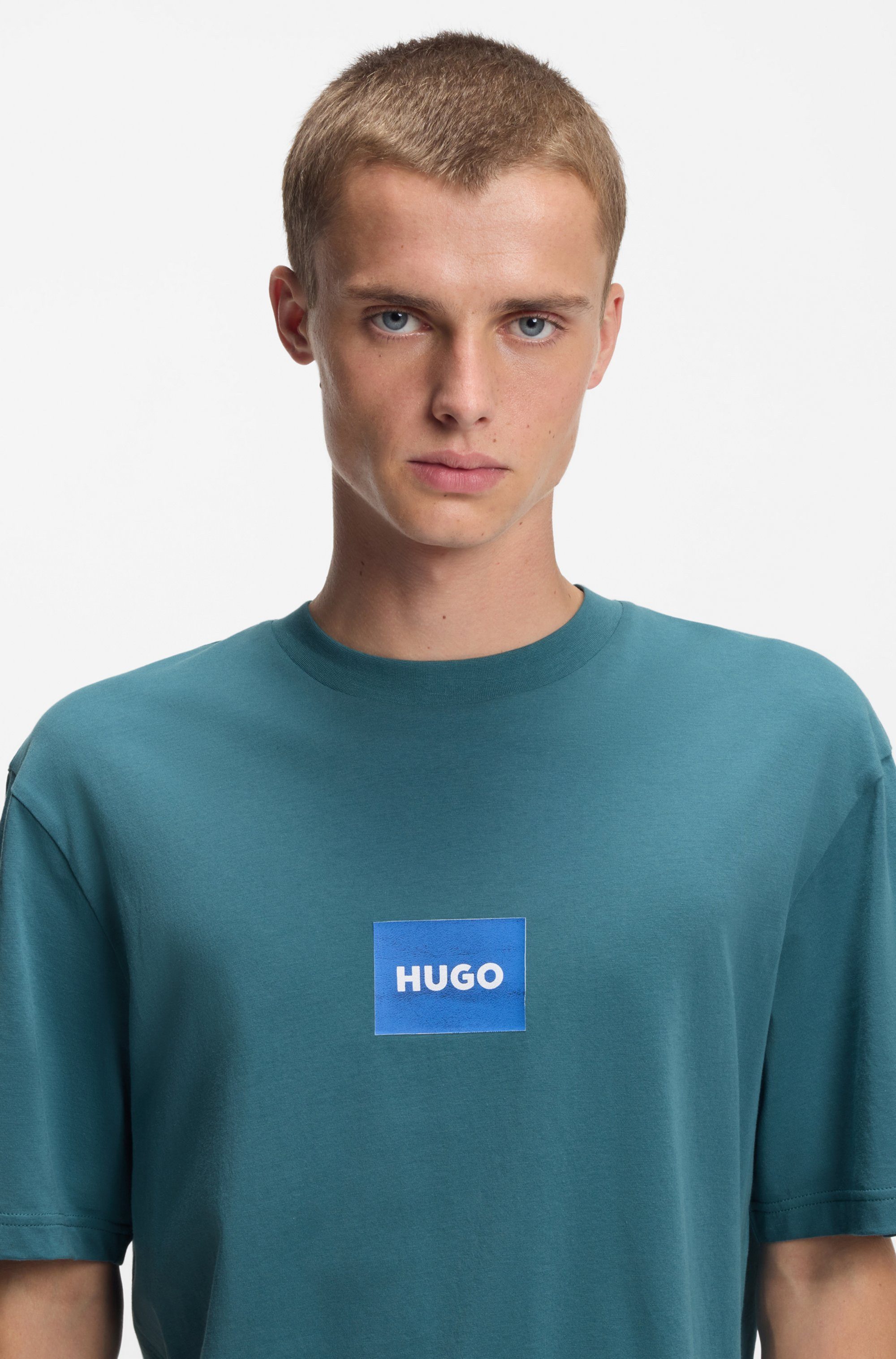 HUGO Blue T-Shirt Regular Fit, Kurzarm, Hugo-Print günstig online kaufen