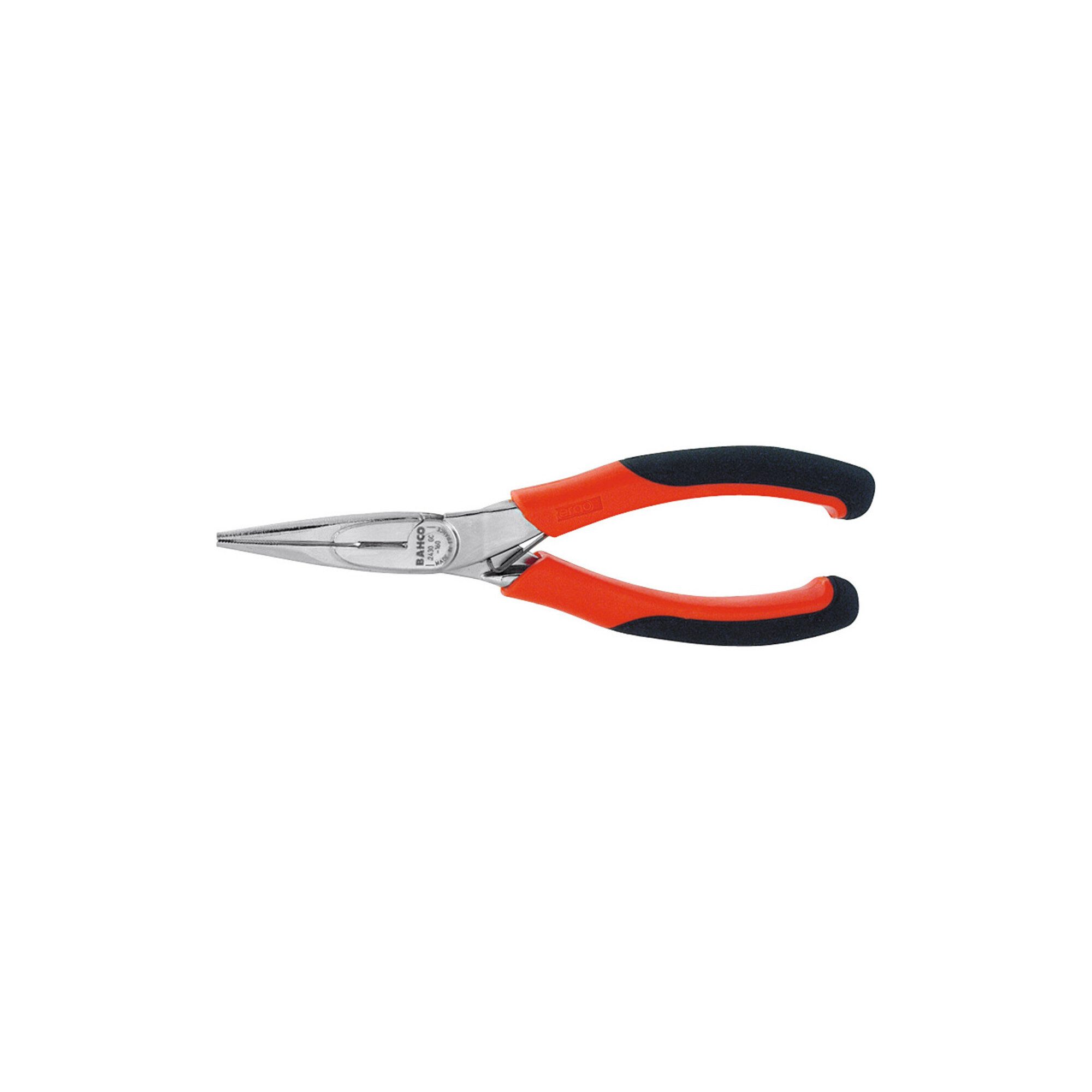 BAHCO Spitzzange Bahco Flachrundzange ERGO gerade, verchromt, ganze Länge: 160 mm