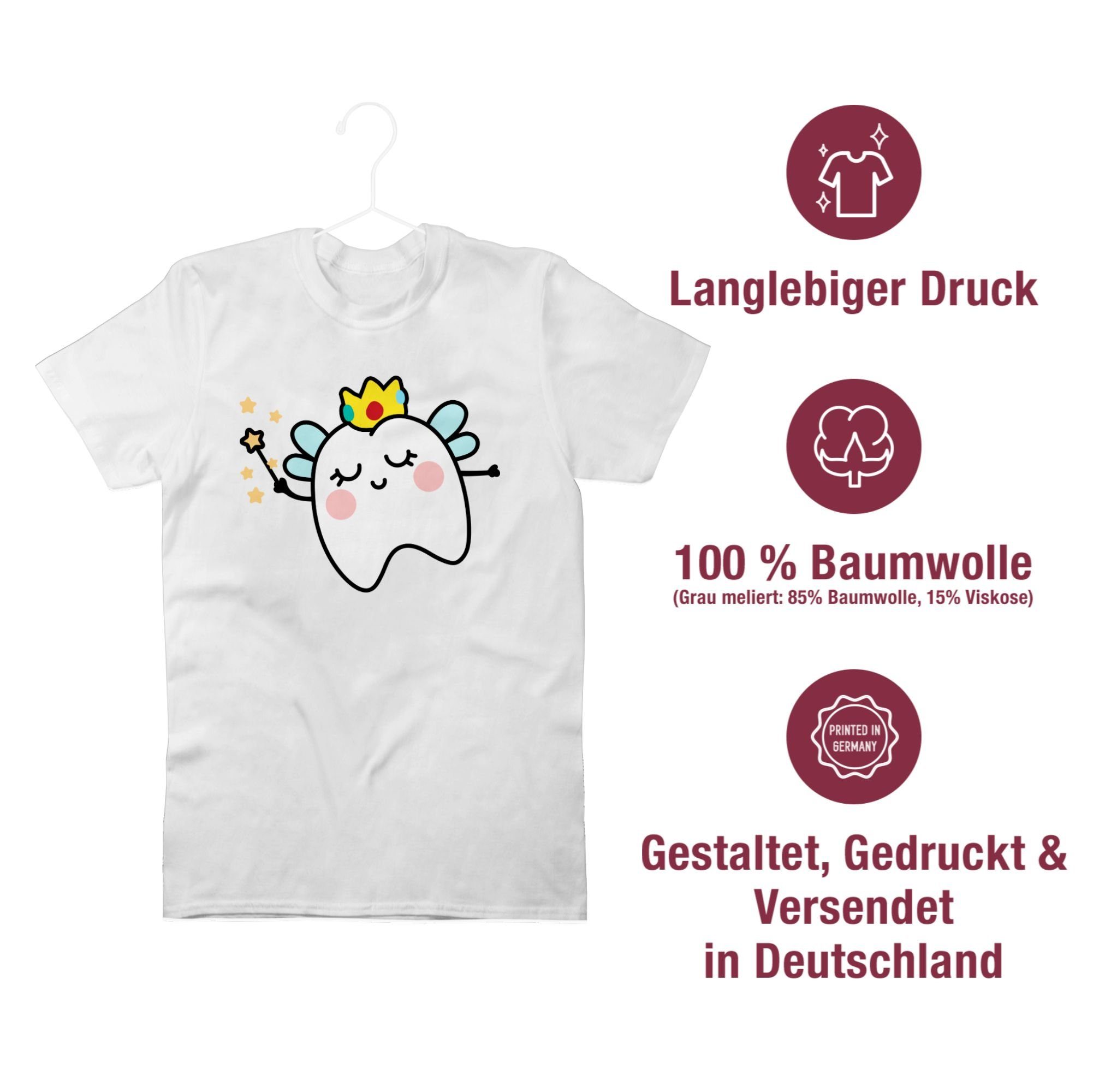& Gesc T-Shirt Zahnarzt Zahnfee Zahn-Fee Karneval Fasching Weiß Shirtracer Zahnmedizin - Geschenk 1 Zahnarzthelferin