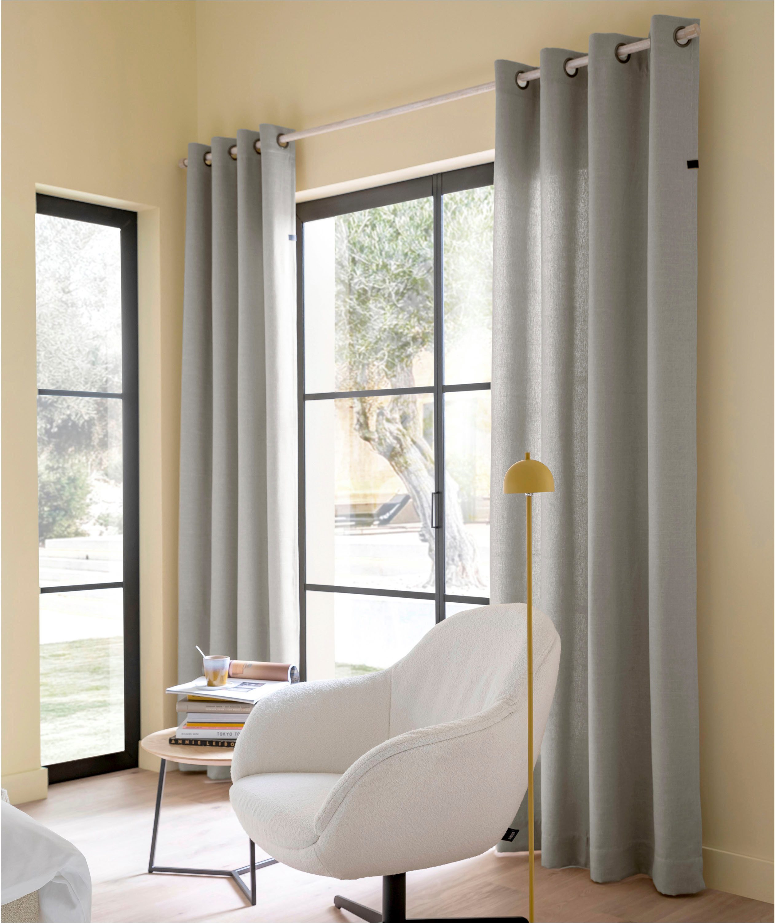 SCHÖNER WOHNEN-Kollektion Gardine Coast (1 St), Ösen, blickdicht, Polyester, strukturierte Leinenoptik im modernen Dessin